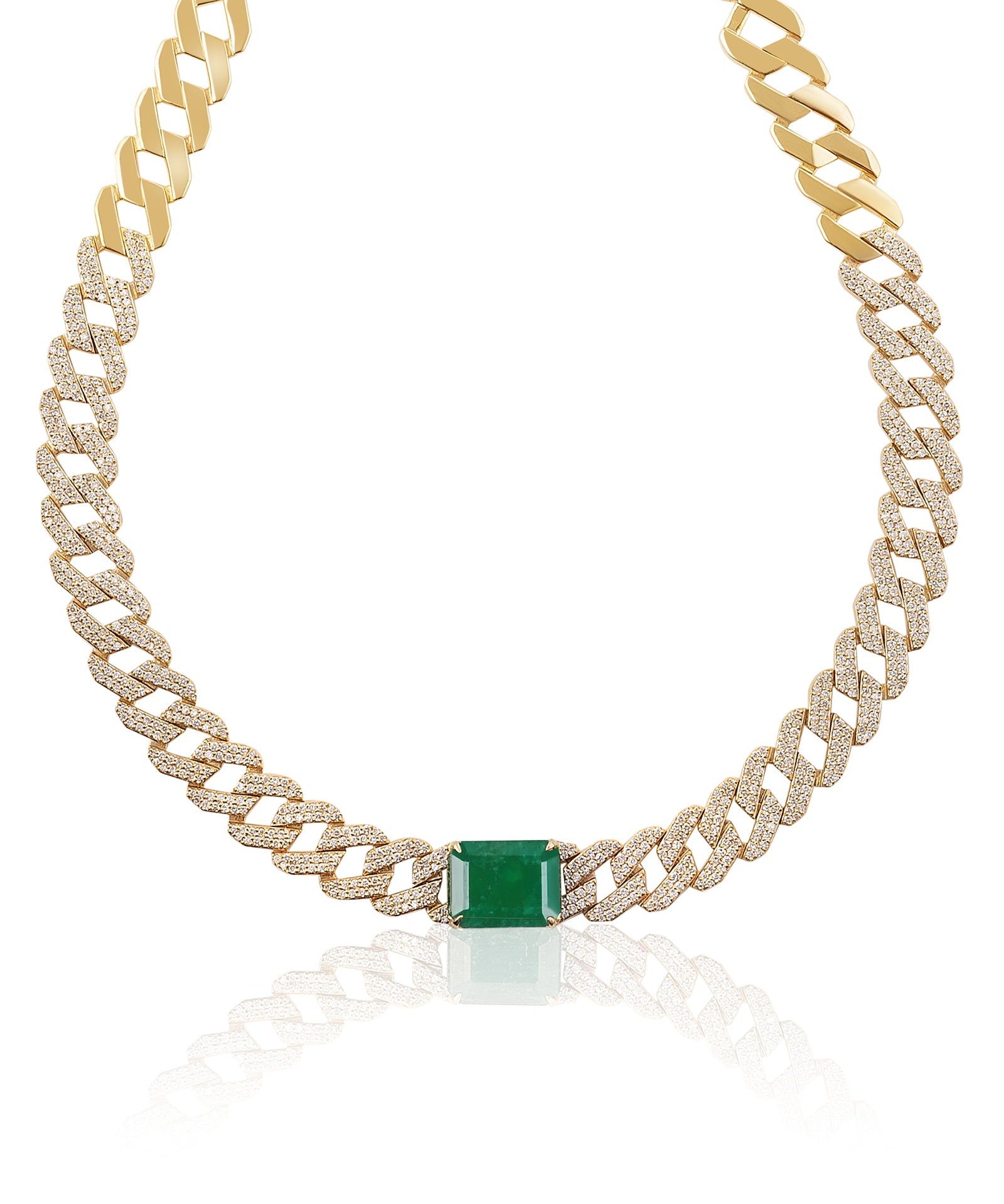 Emerald Drip Curb Chain | AMARIS JEWELS | Fine Jewelry 