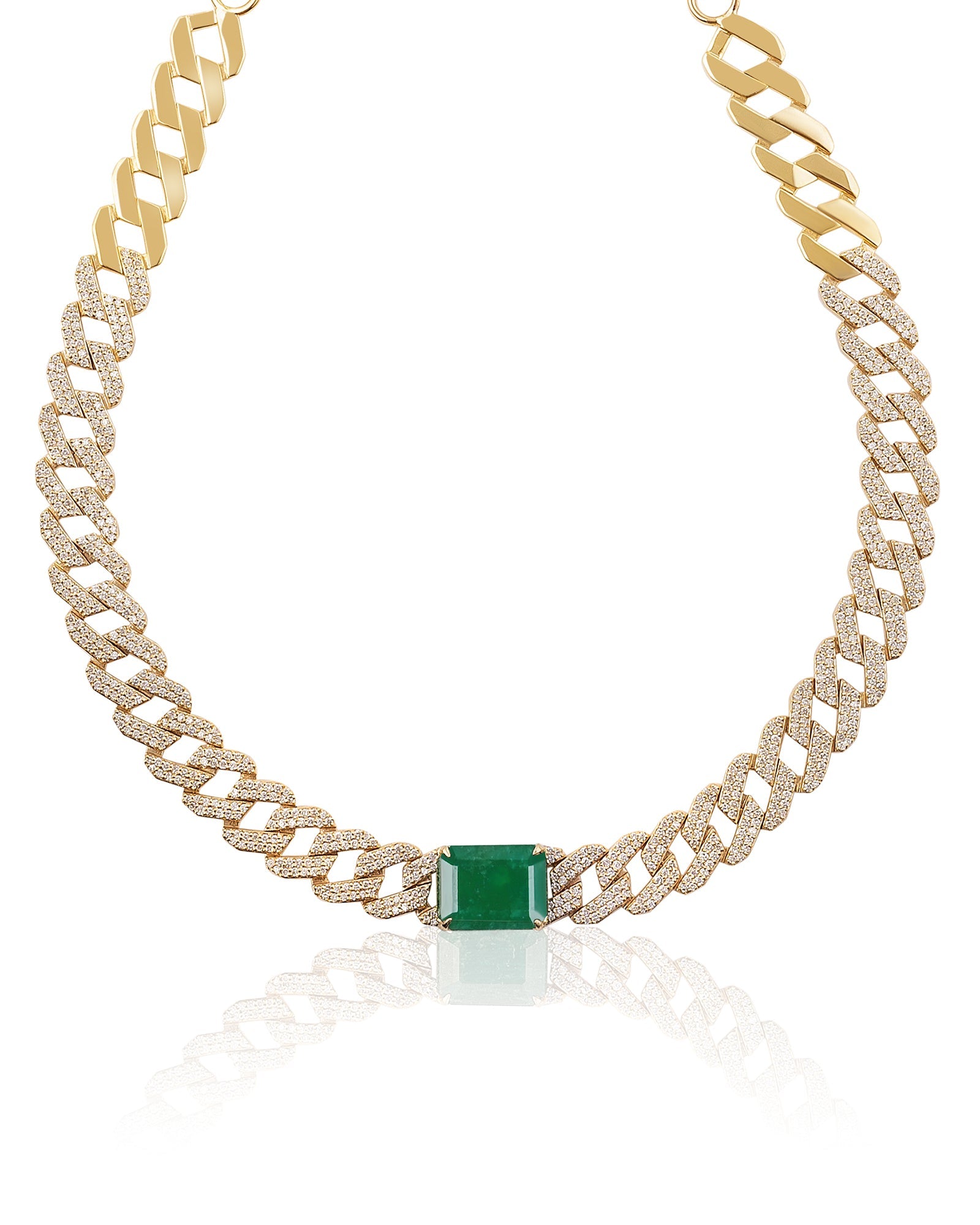 Emerald Drip Curb Chain | AMARIS JEWELS | Fine Jewelry 