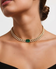 Emerald Drip Curb Chain | AMARIS JEWELS | Fine Jewelry 