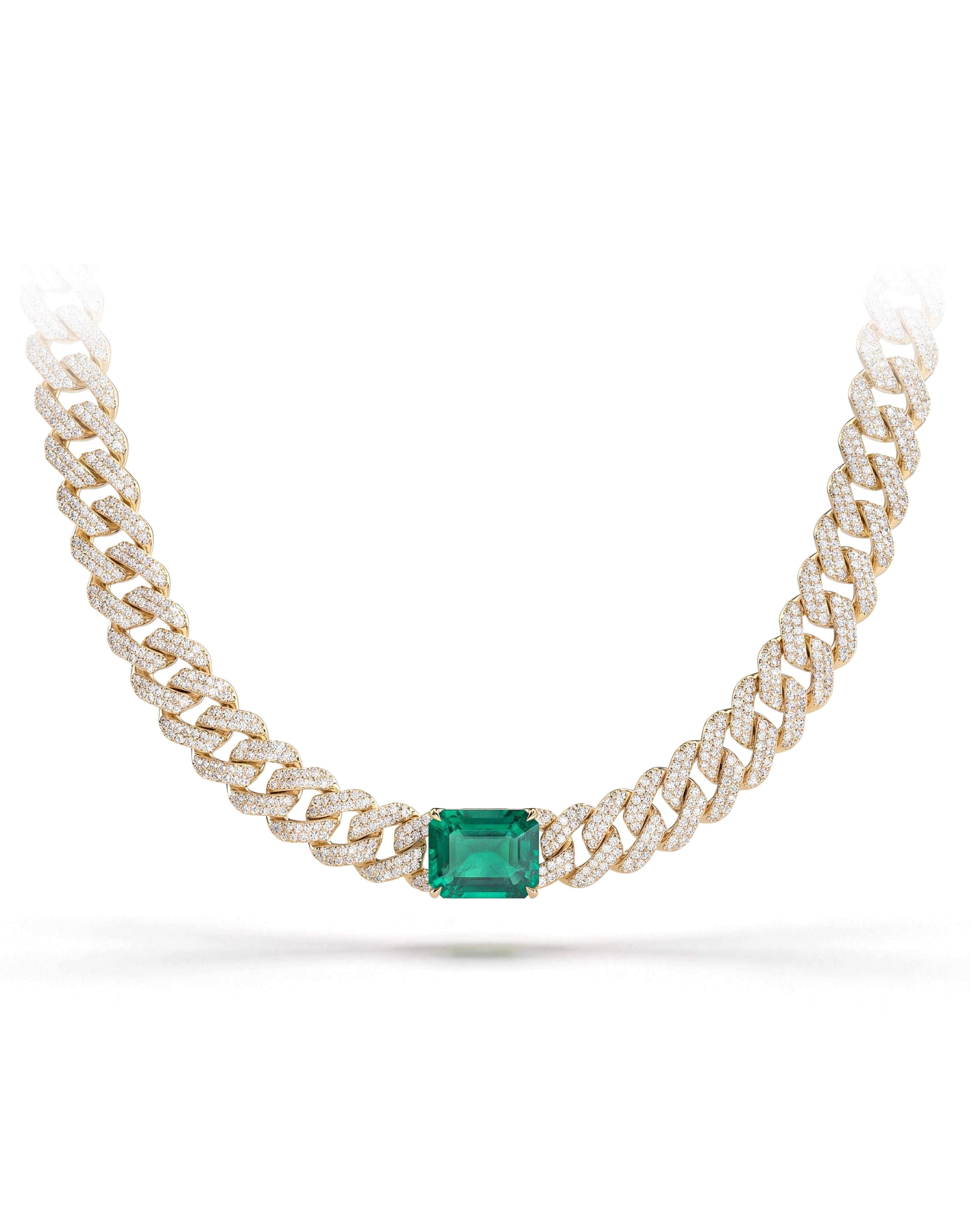 Emerald Drip Curb Chain | AMARIS JEWELS | Fine Jewelry