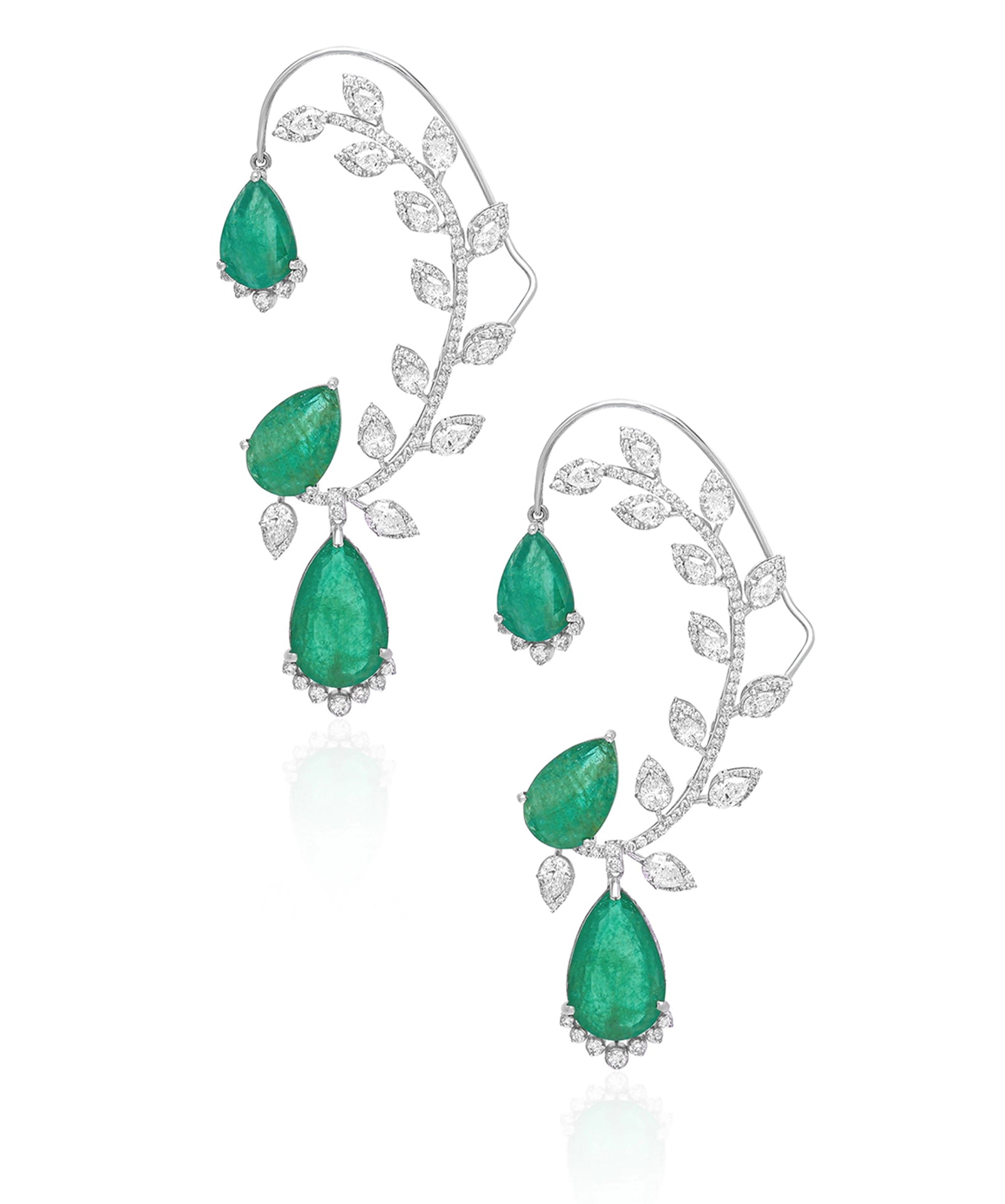 Emerald Drip Earcuffs | AMARIS JEWELS | Fine Jewelry 