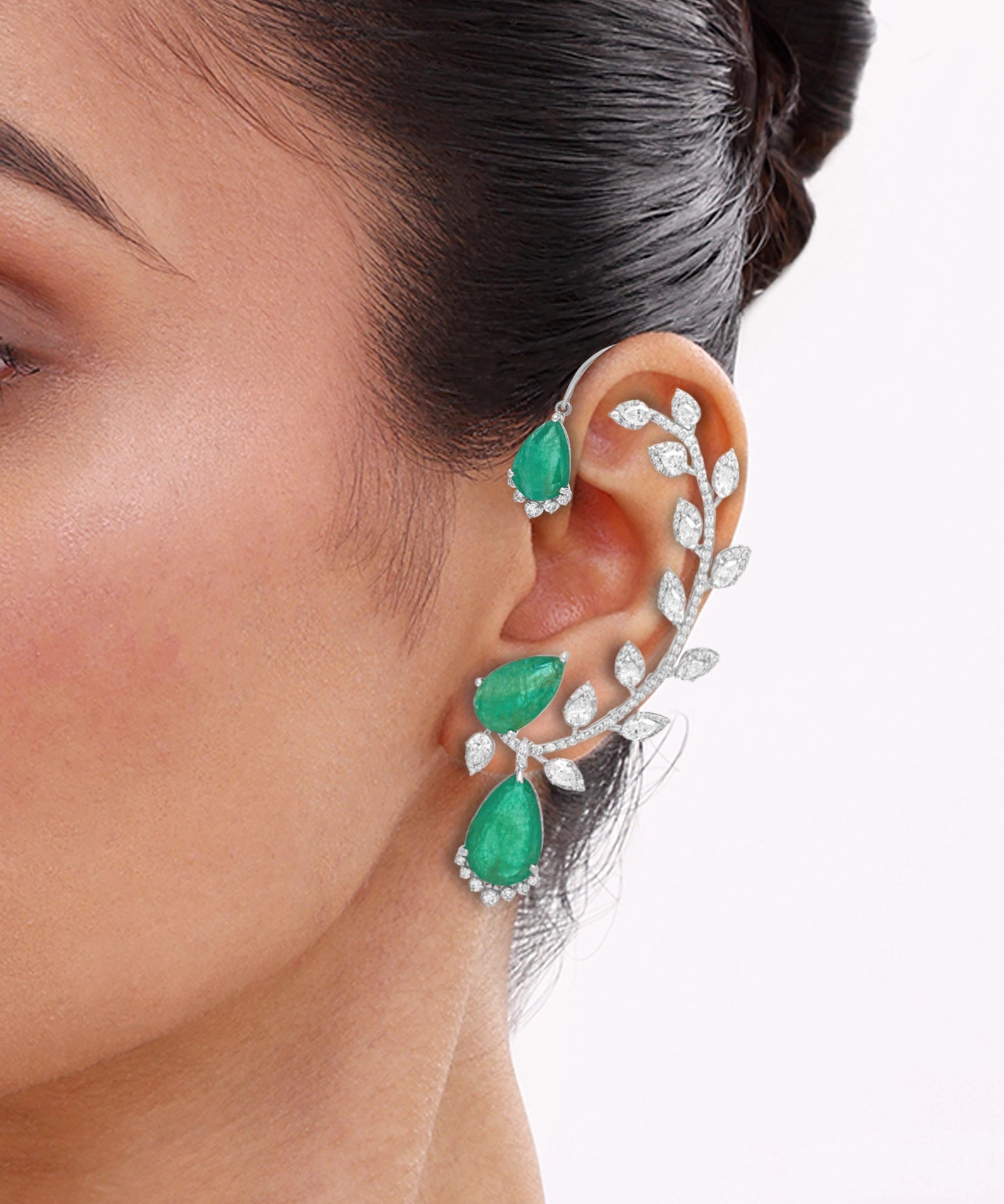 Emerald Drip Earcuffs | AMARIS JEWELS | Fine Jewelry 