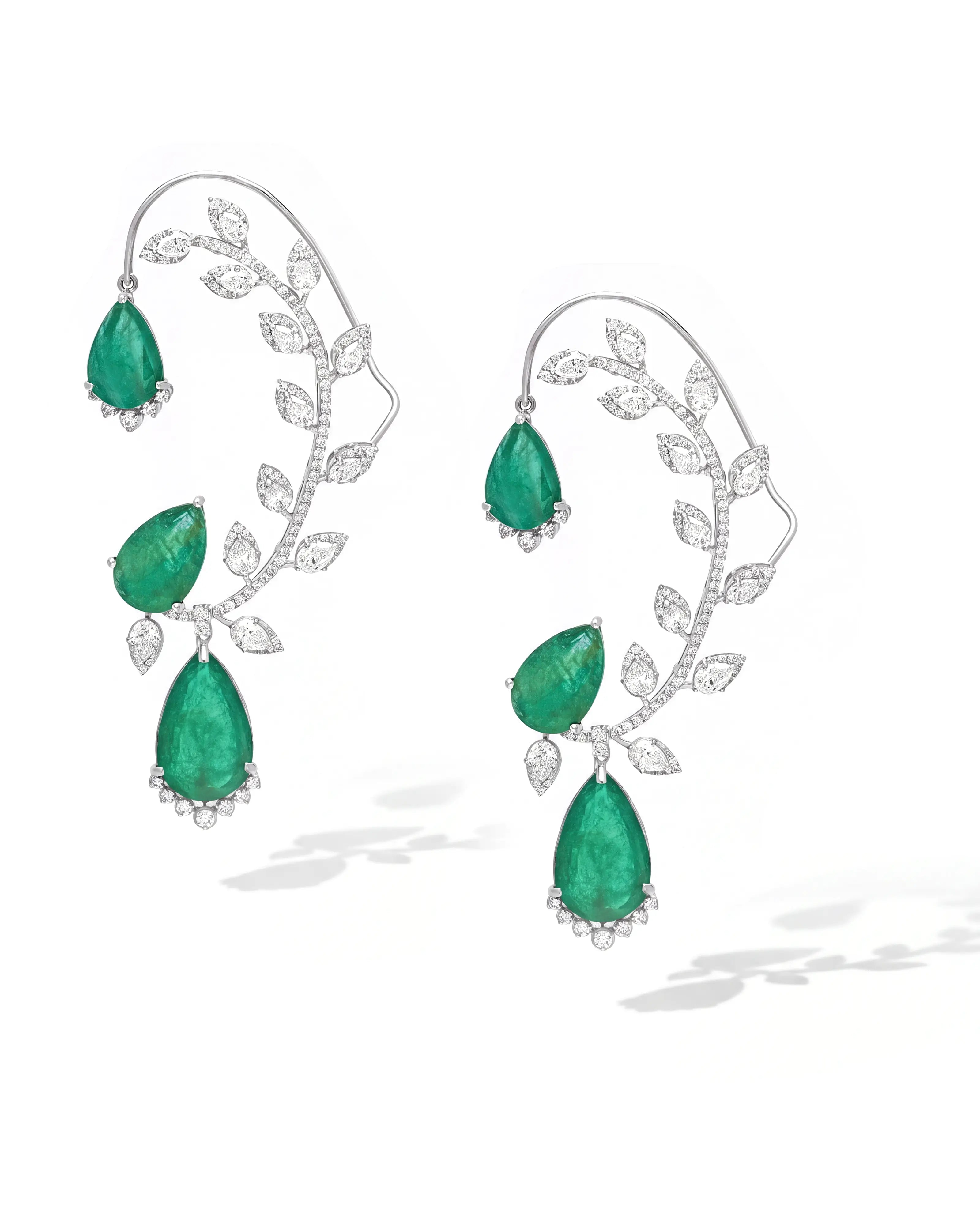 Emerald Drip Earcuffs | AMARIS JEWELS | Fine Jewelry