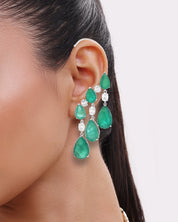 Emerald Drip Earrings | AMARIS JEWELS | Fine Jewelry 