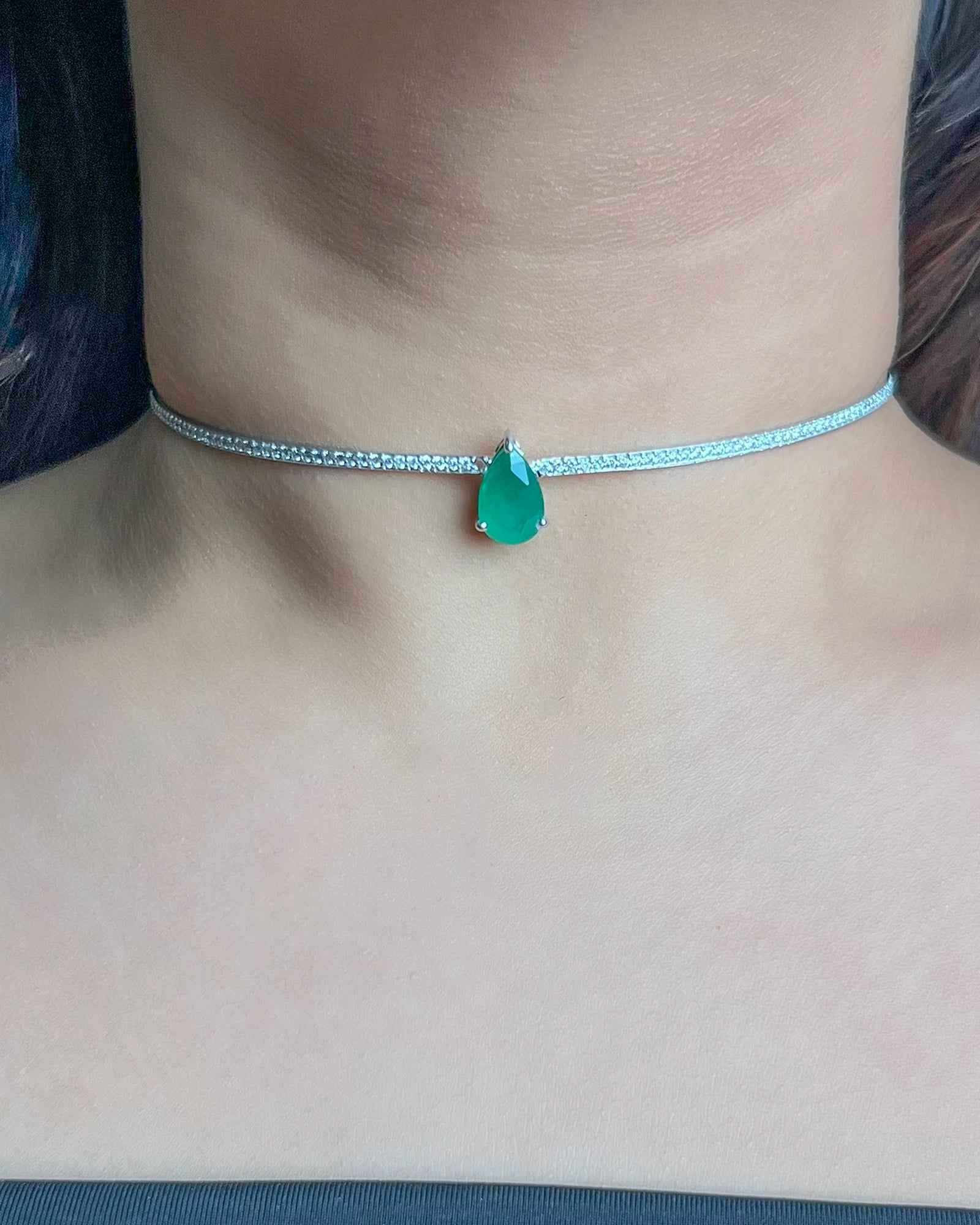 Emerald Drop Choker | AMARIS JEWELS | Fine Jewelry 