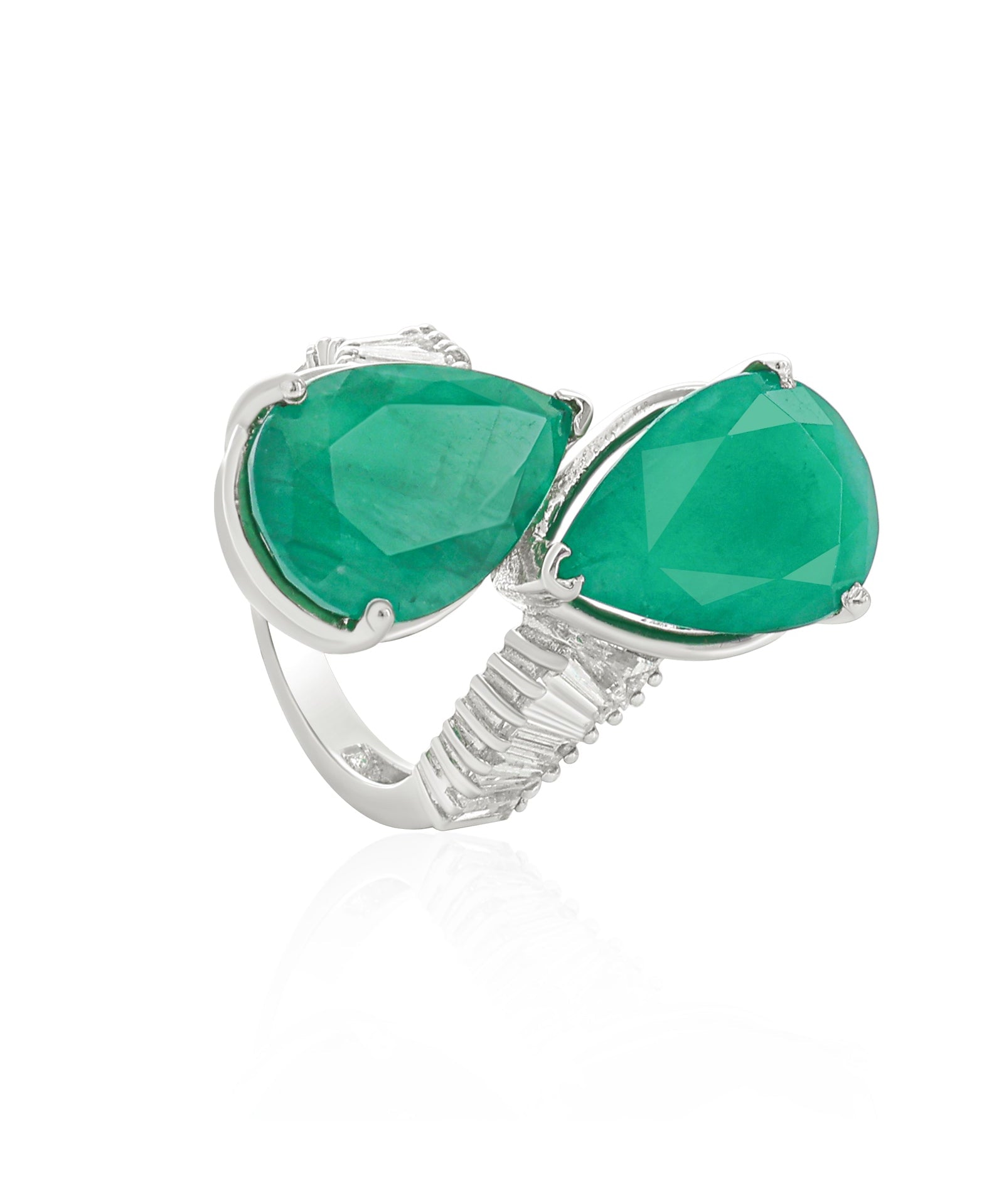 Emerald Duo Ring | AMARIS JEWELS | Fine Jewelry 