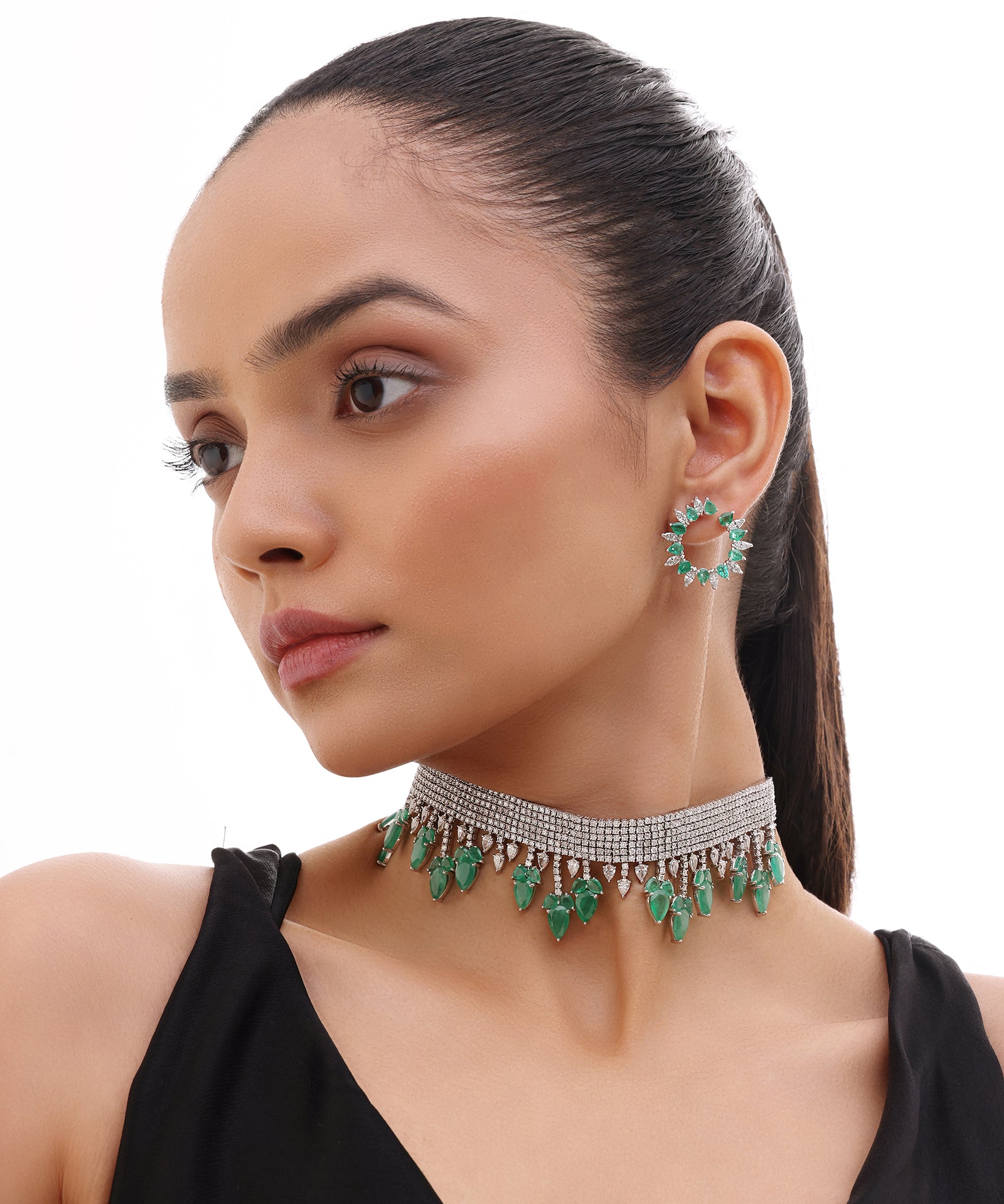 Emerald Eclipse Earrings | AMARIS JEWELS | Fine Jewelry 