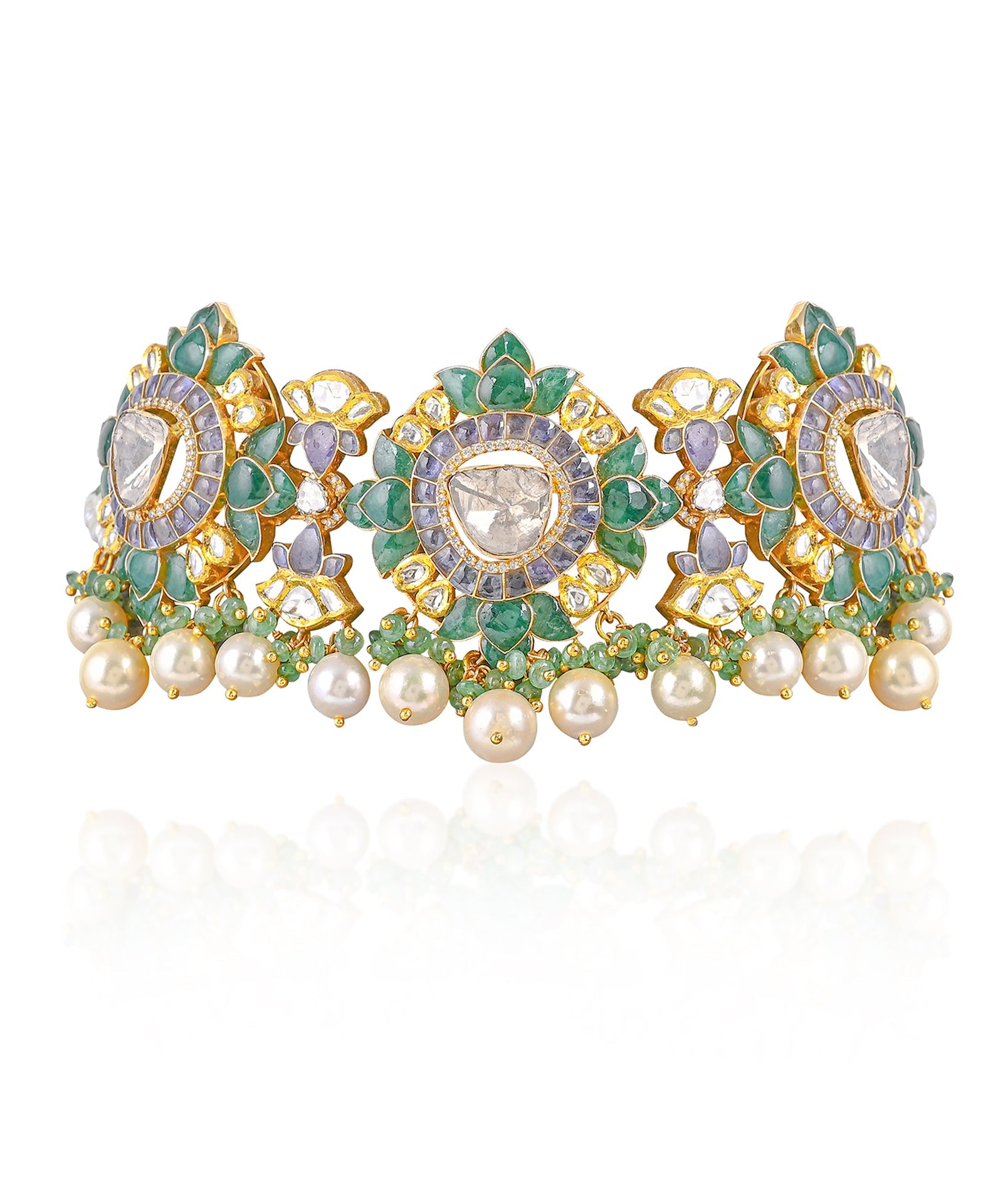 Emerald Gardenia Choker | AMARIS JEWELS | Fine Jewelry 