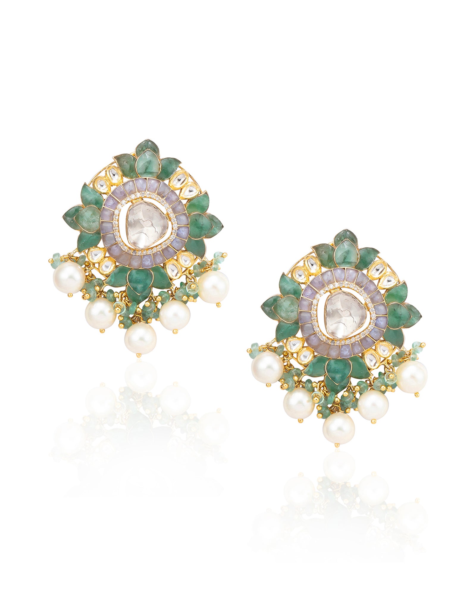 Emerald Gardenia Earrings | AMARIS JEWELS | Fine Jewelry 