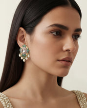 Emerald Gardenia Earrings | AMARIS JEWELS | Fine Jewelry 
