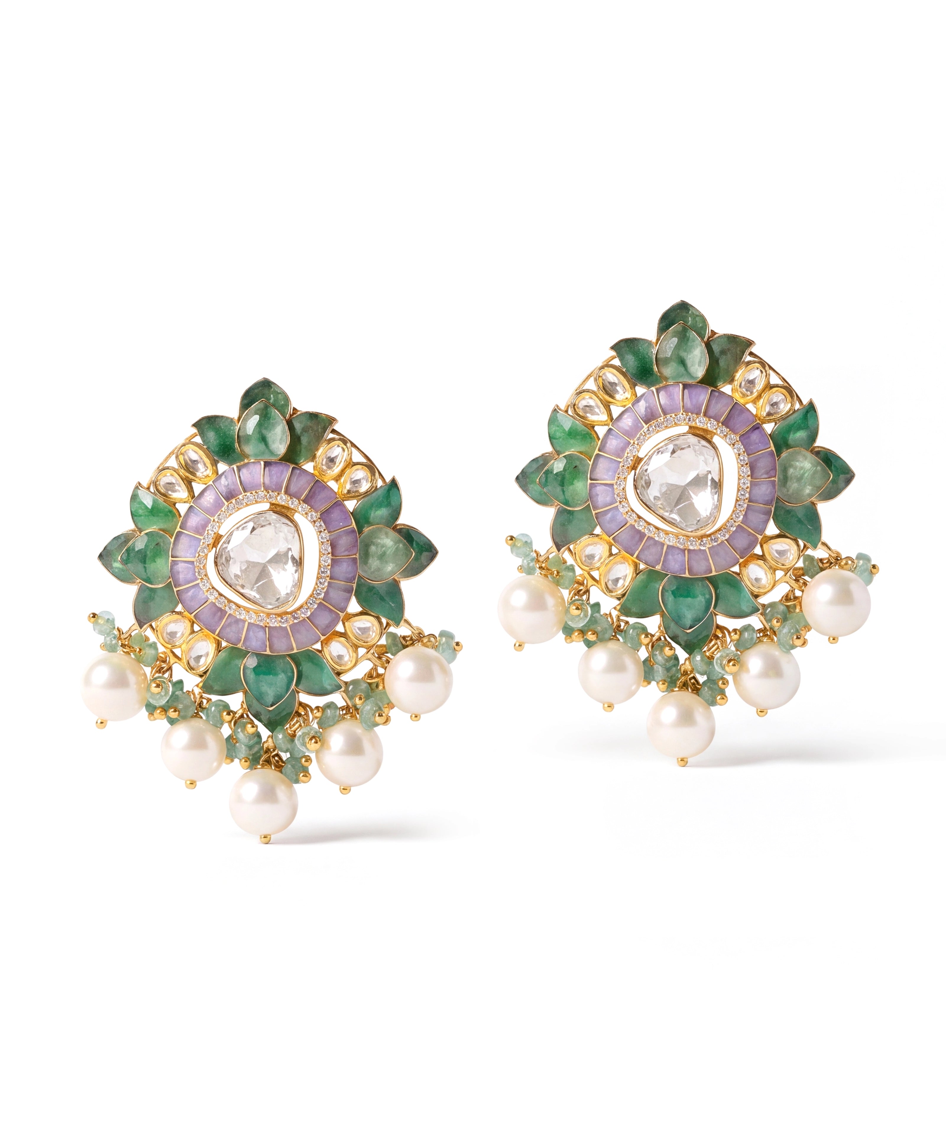 Emerald Gardenia Earrings | AMARIS JEWELS | Fine Jewelry