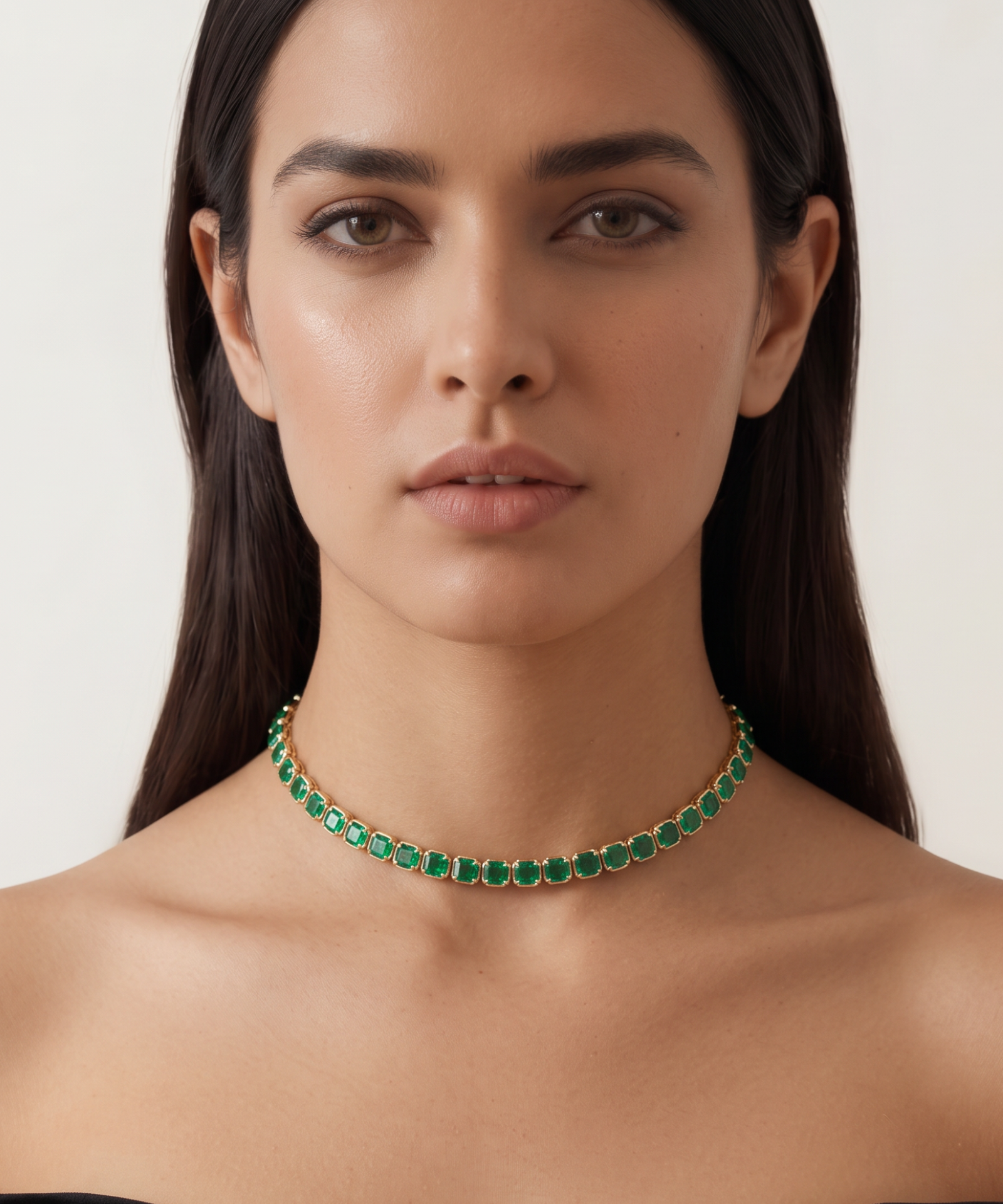 Emerald Grid Line Necklace | AMARIS JEWELS | Fine Jewelry