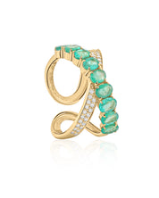 Emerald Halo Line Ring | AMARIS JEWELS | Fine Jewelry