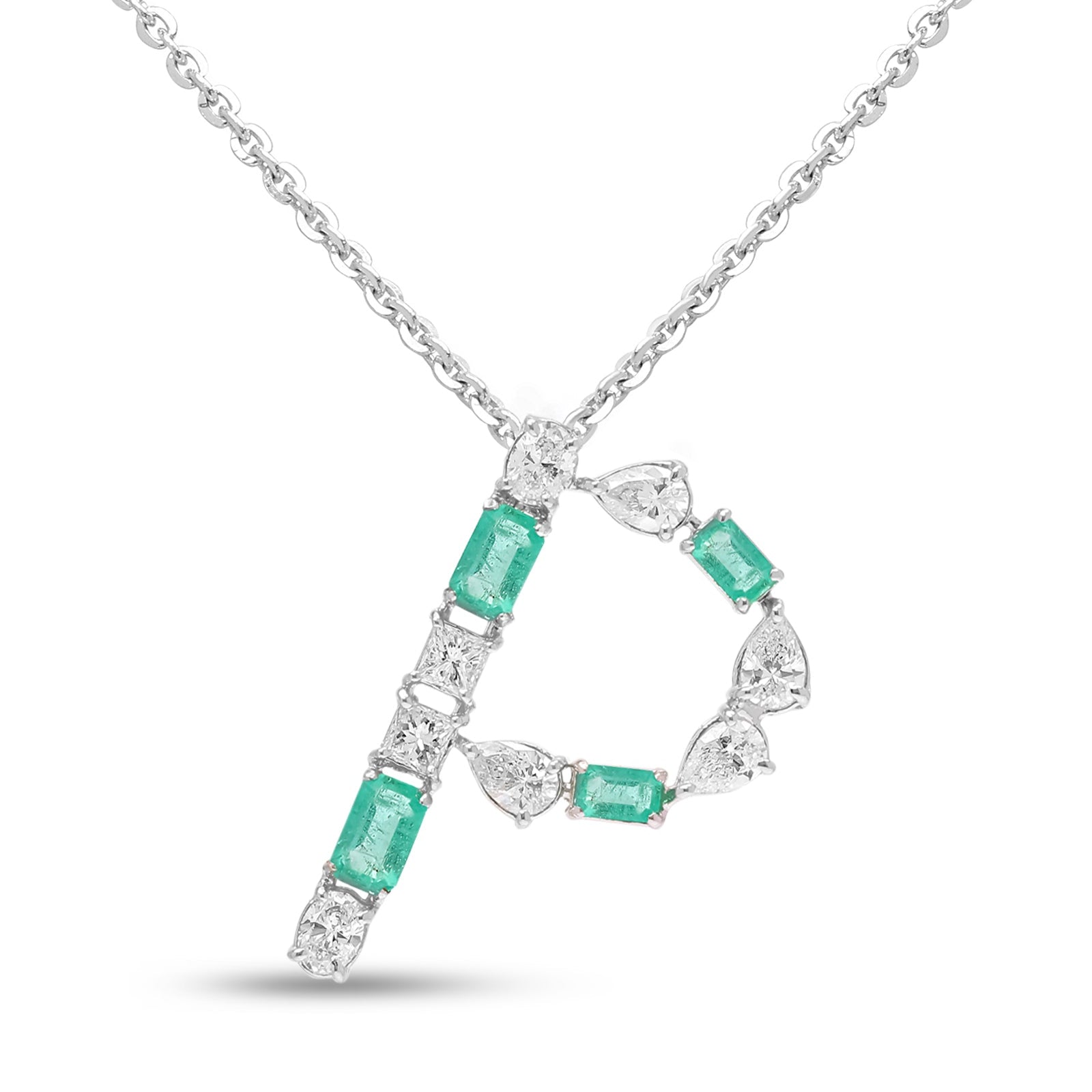 Emerald Initial Pendant | AMARIS JEWELS | Fine Jewelry 