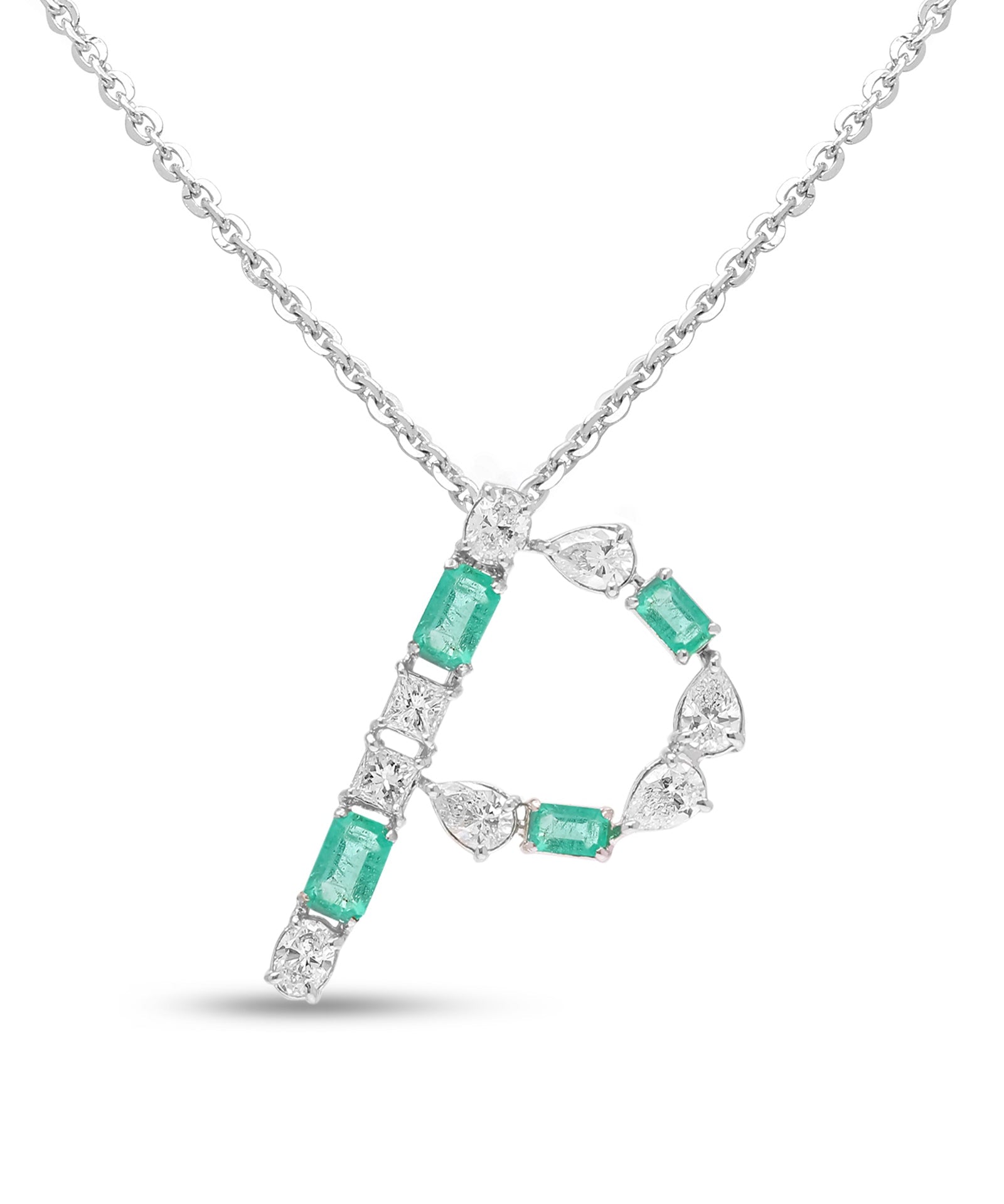 Emerald Initial Pendant | AMARIS JEWELS | Fine Jewelry 