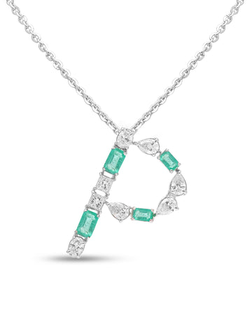 Emerald Initial Pendant