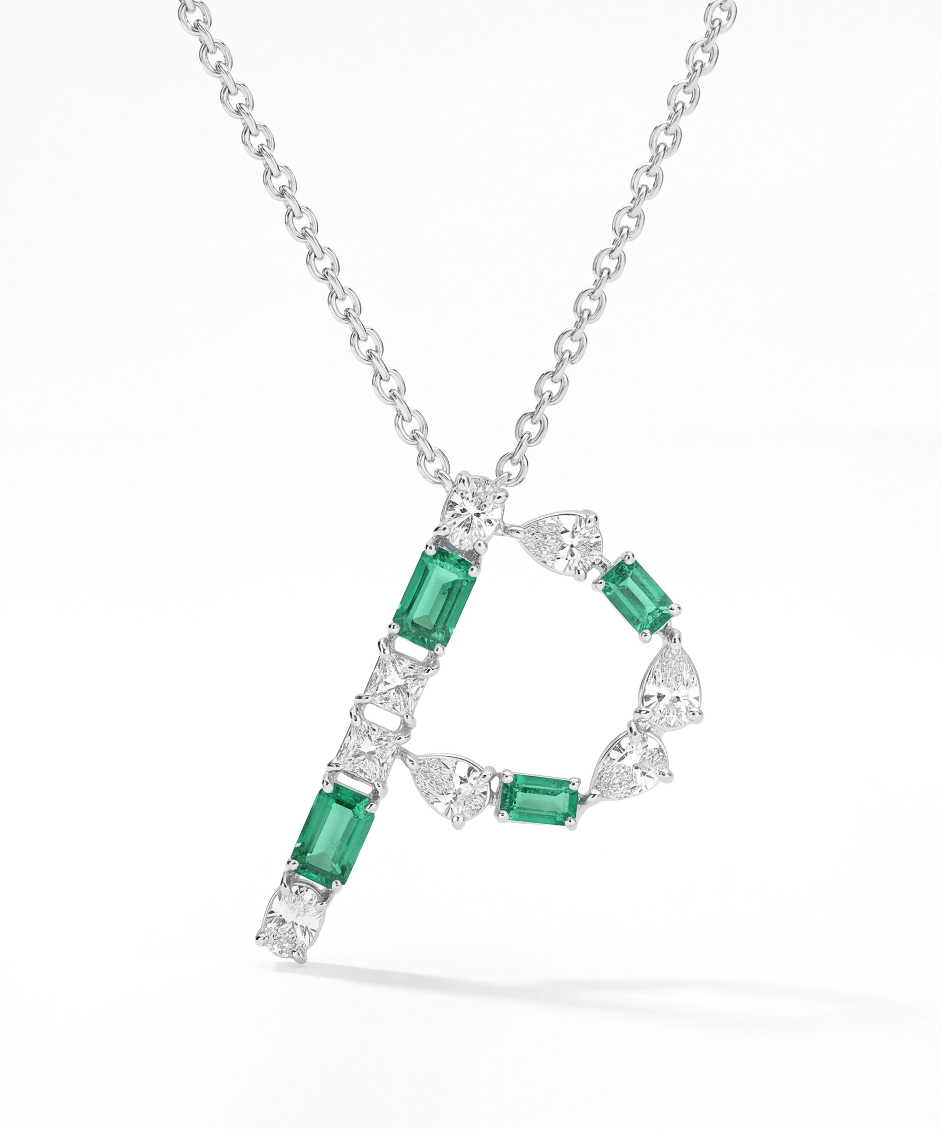 Emerald Initial Pendant | AMARIS JEWELS | Fine Jewelry