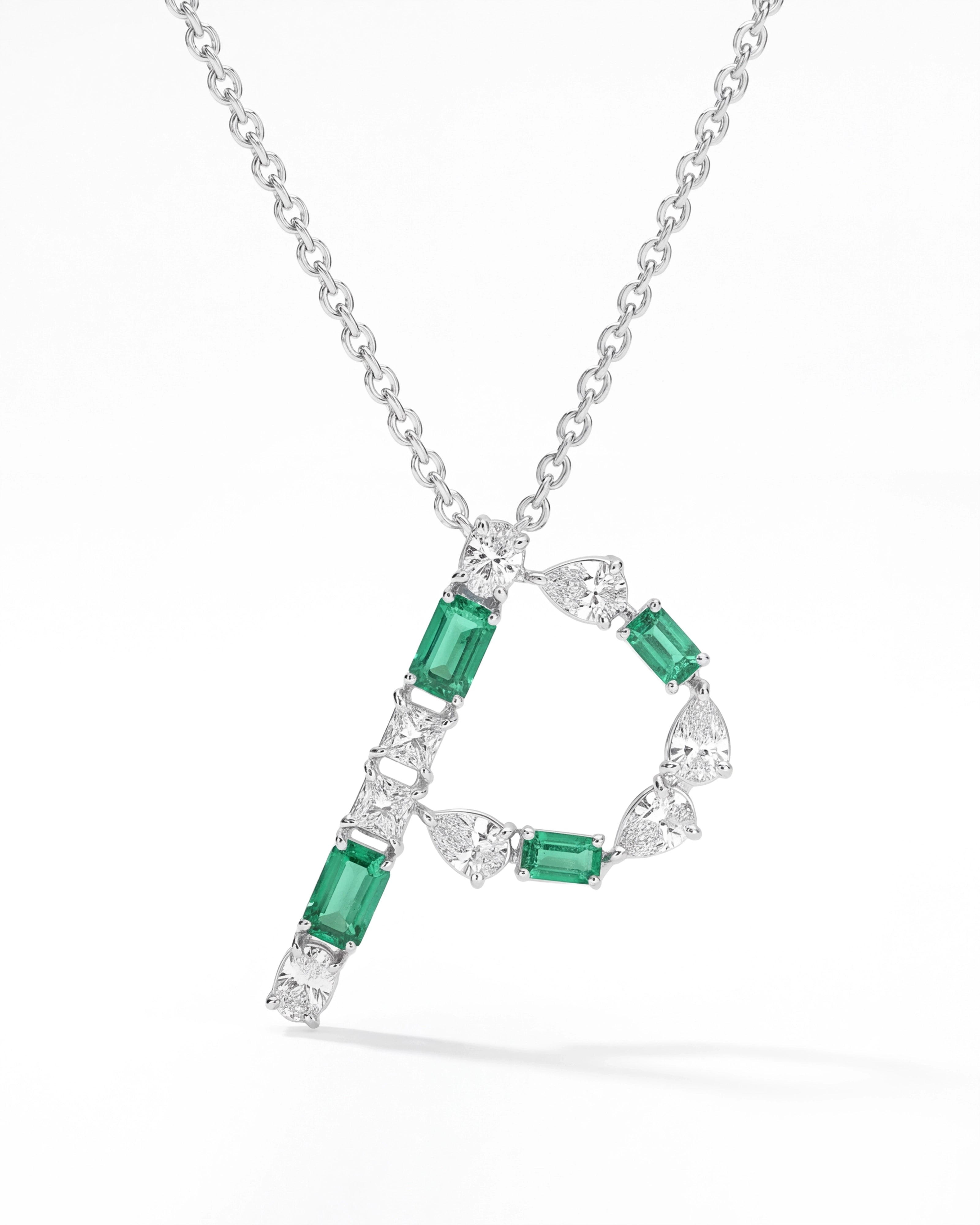 Emerald Initial Pendant | AMARIS JEWELS | Fine Jewelry