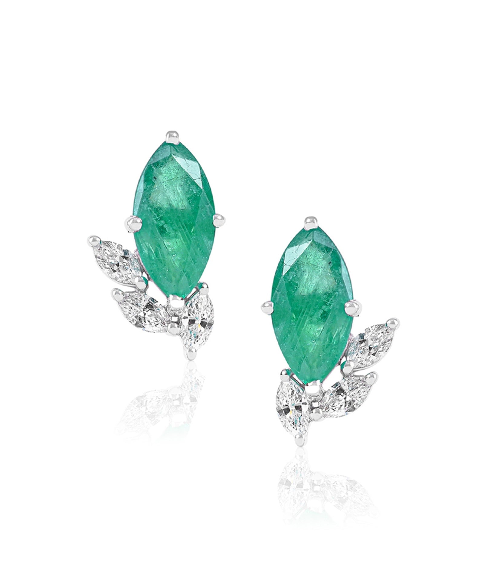 Emerald Leaf Earrings | AMARIS JEWELS | Fine Jewelry 