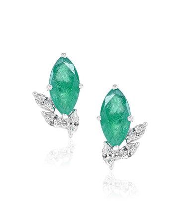 Emerald Leaf Earrings