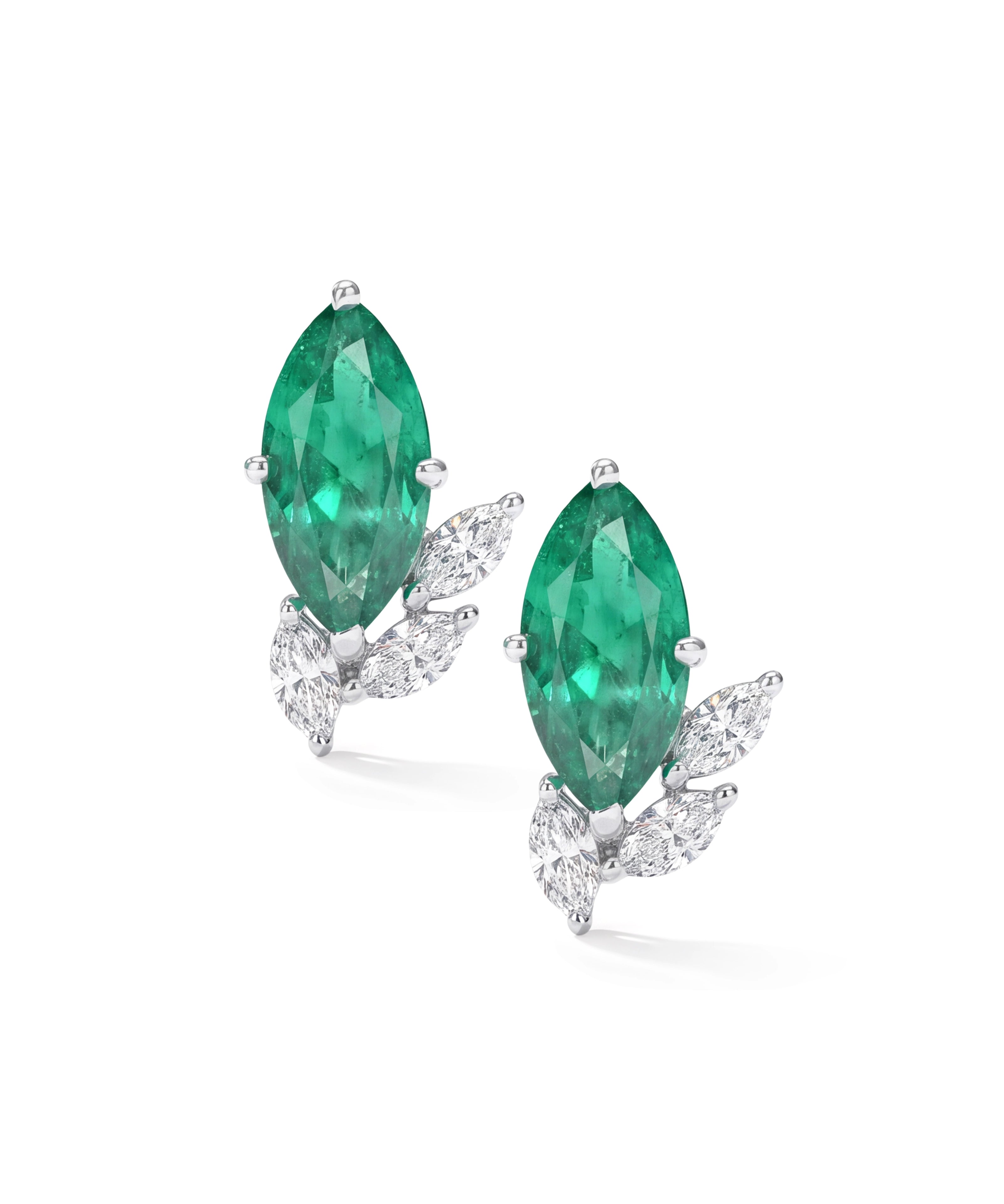 Emerald Leaf Earrings | AMARIS JEWELS | Fine Jewelry