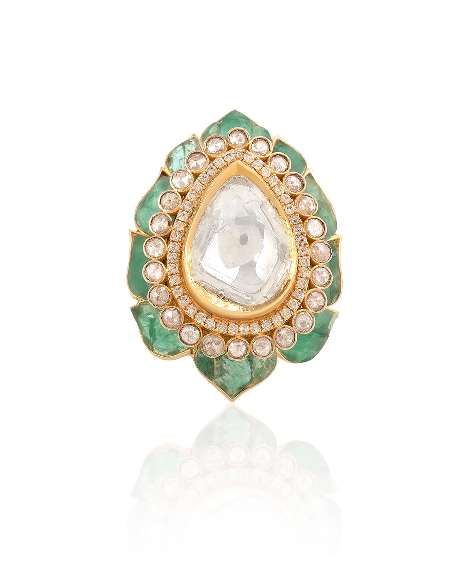Emerald Lotus Ring | AMARIS JEWELS | Fine Jewelry 