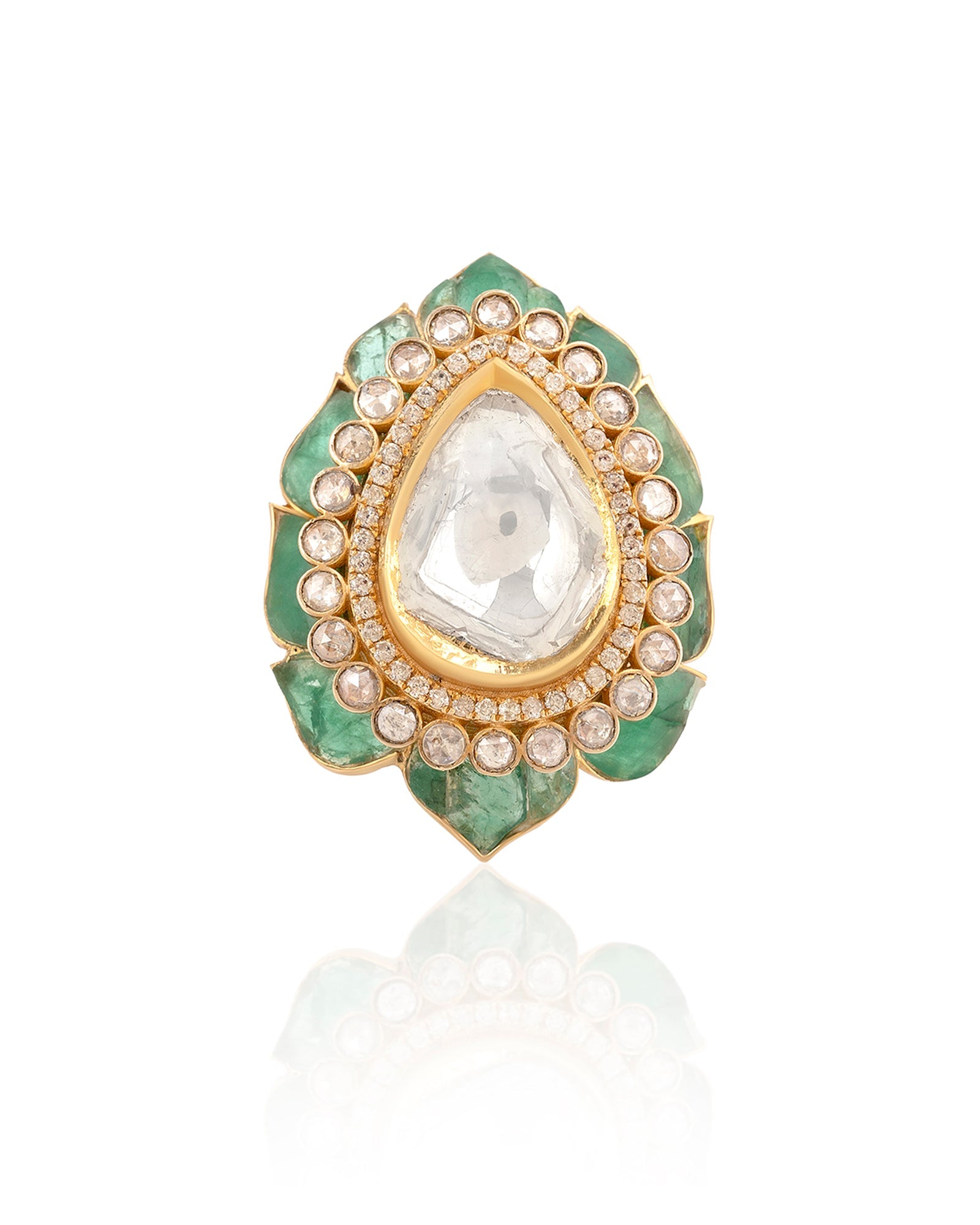 Emerald Lotus Ring | AMARIS JEWELS | Fine Jewelry 