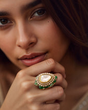 Emerald Lotus Ring | AMARIS JEWELS | Fine Jewelry 