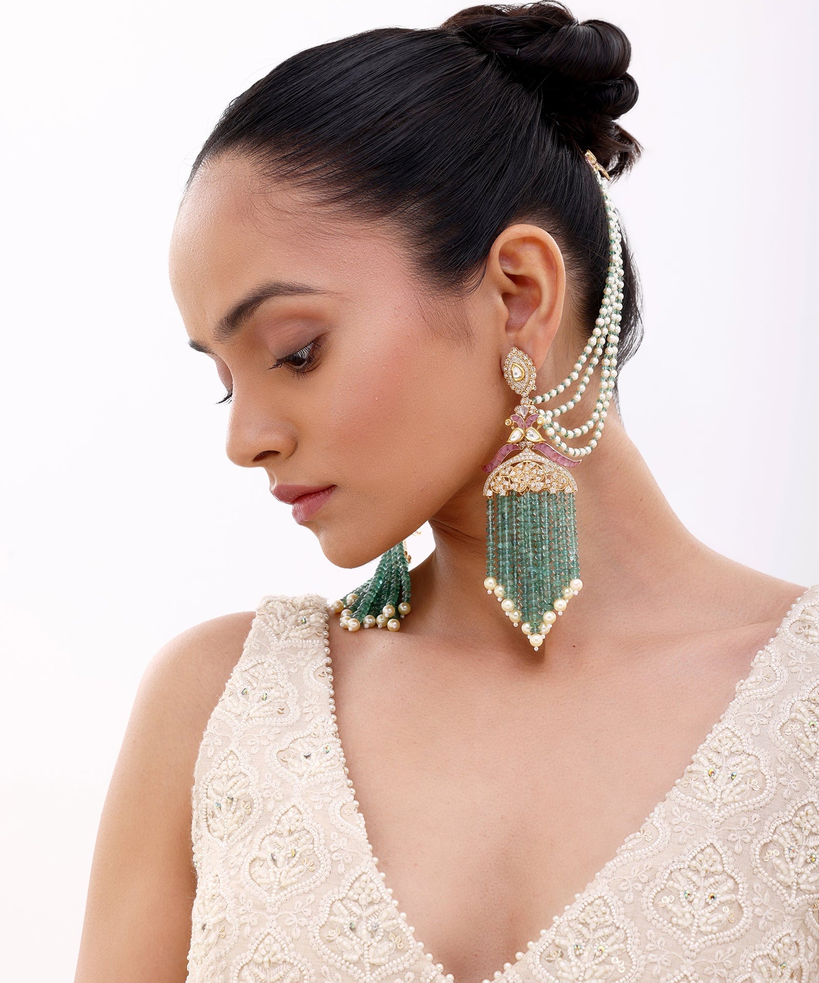 Emerald Majesty Chandbalis | AMARIS JEWELS | Fine Jewelry 