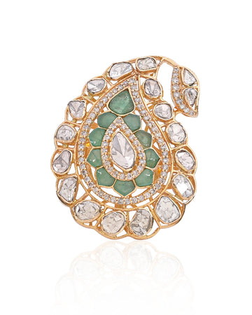 Emerald Paisley Ring