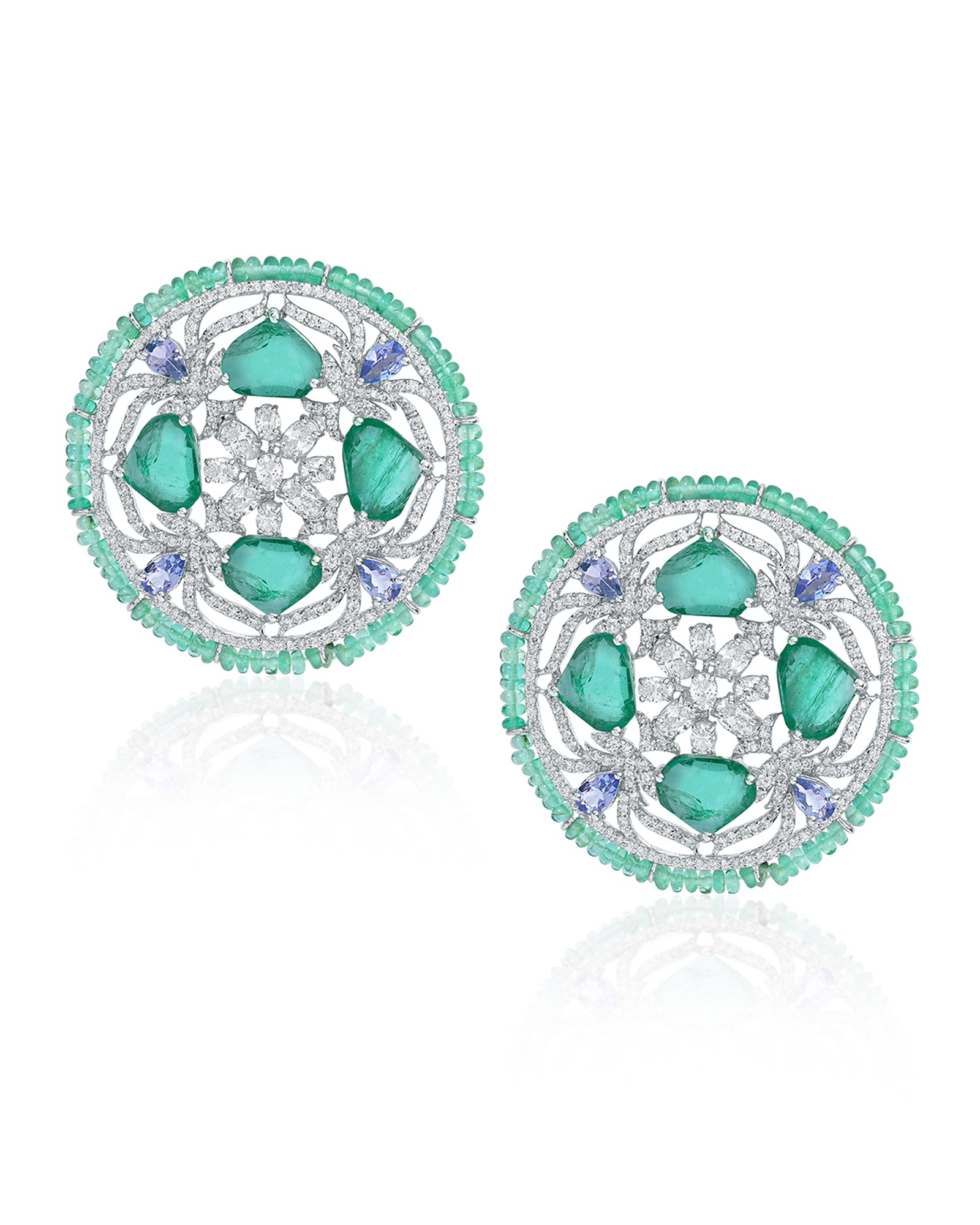 Emerald Snowflakes Earrings | AMARIS JEWELS | Fine Jewelry 
