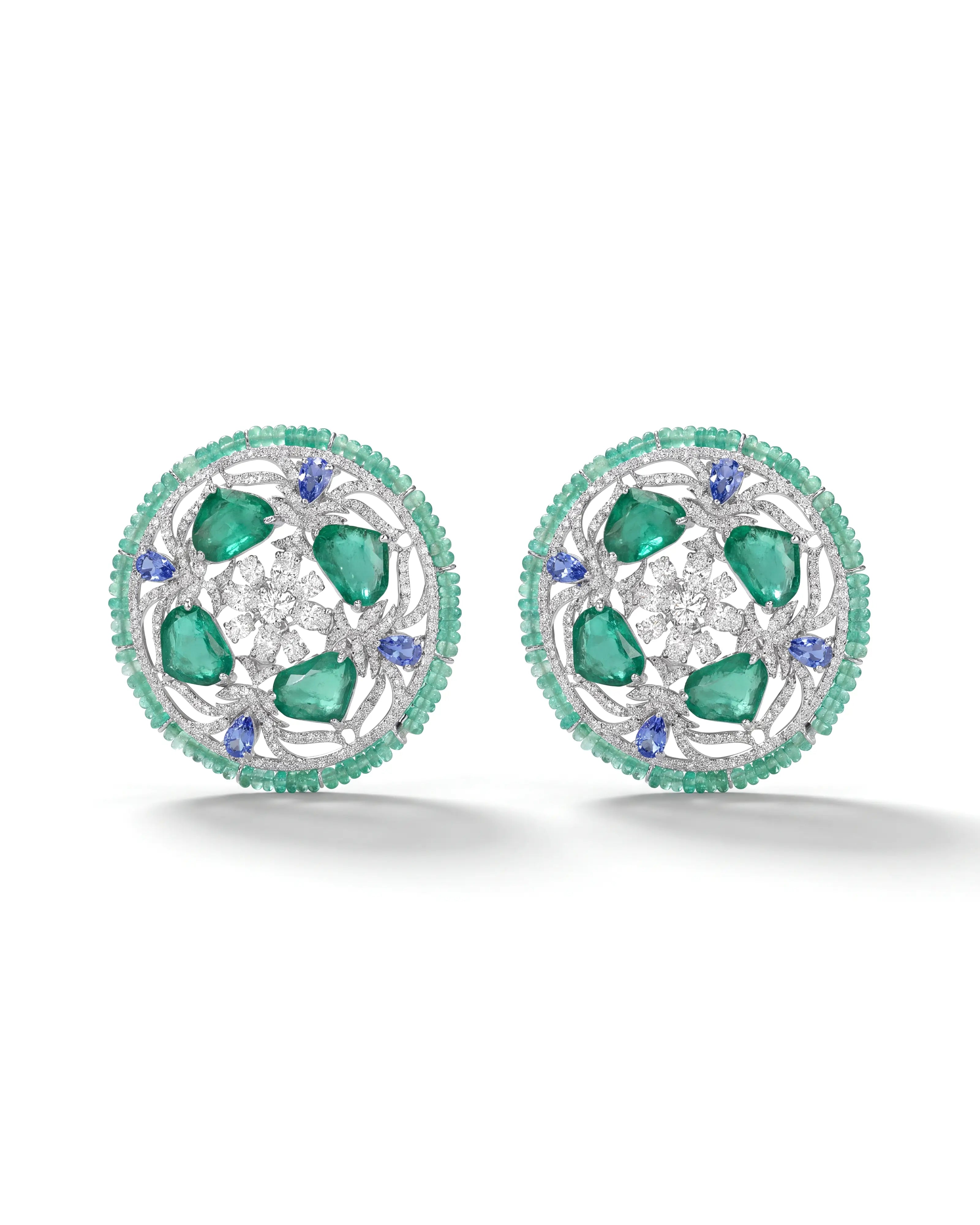 Emerald Snowflakes Earrings | AMARIS JEWELS | Fine Jewelry