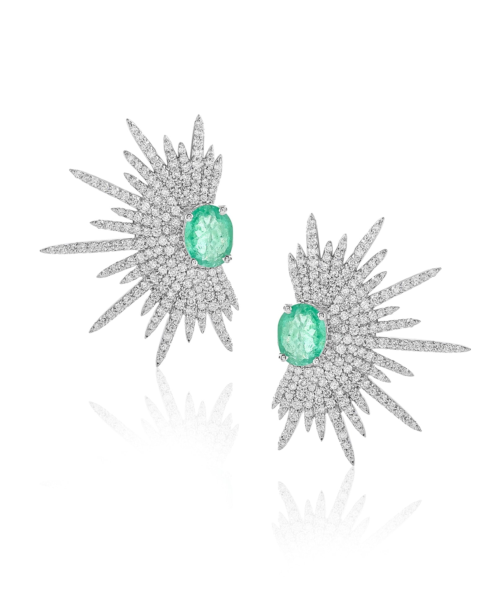 Emerald Spike Studs | AMARIS JEWELS | Fine Jewelry 