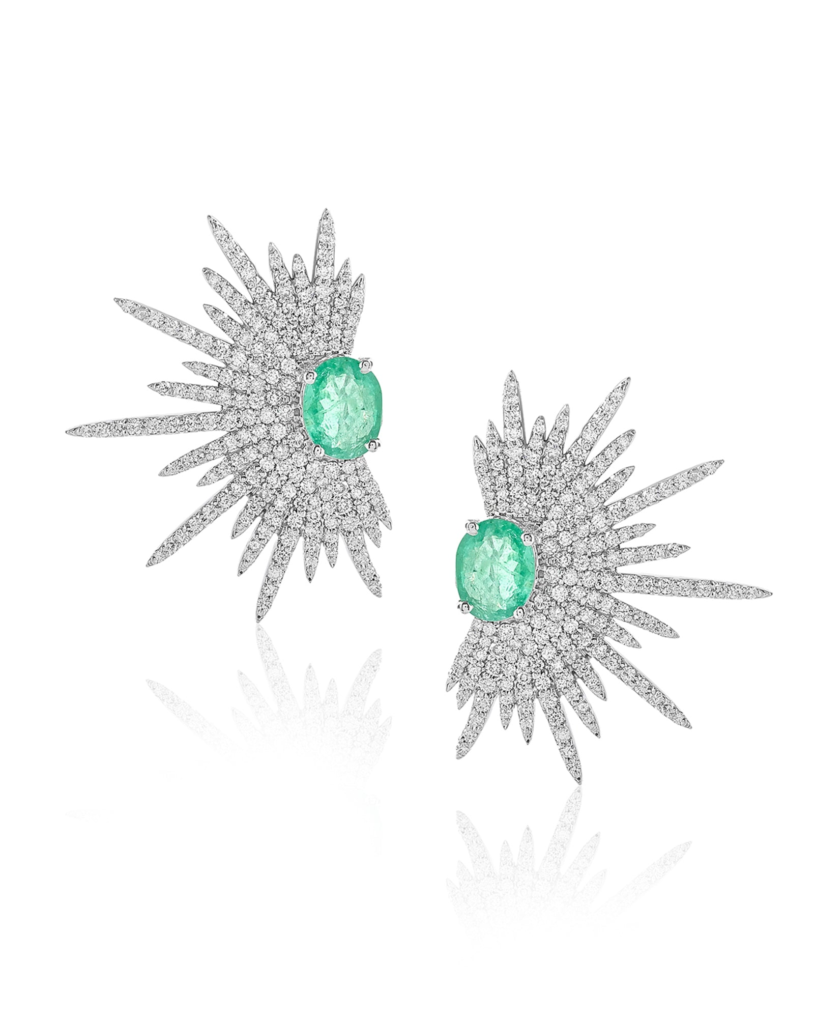 Emerald Spike Studs | AMARIS JEWELS | Fine Jewelry 