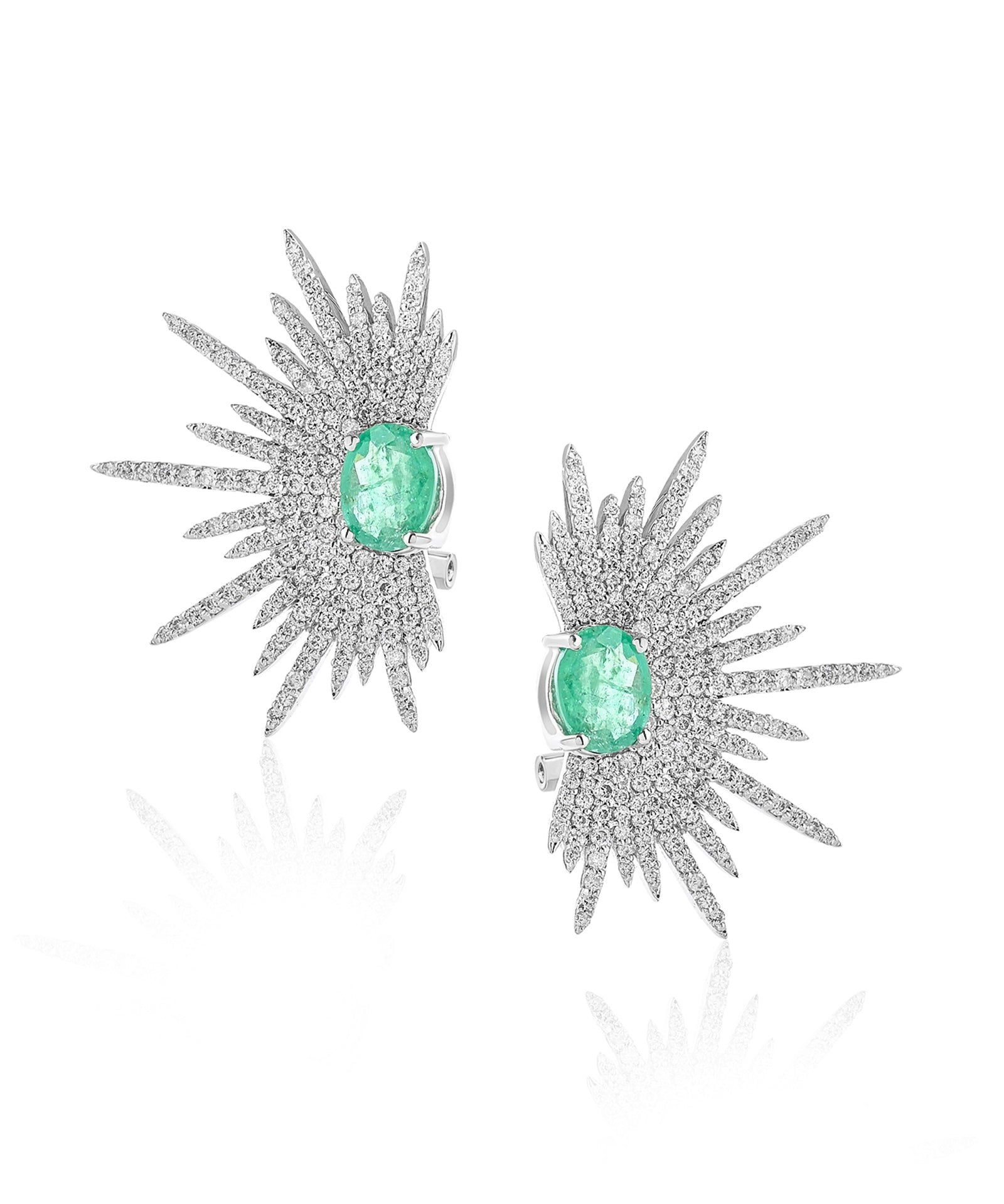 Emerald Spike Studs | AMARIS JEWELS | Fine Jewelry 