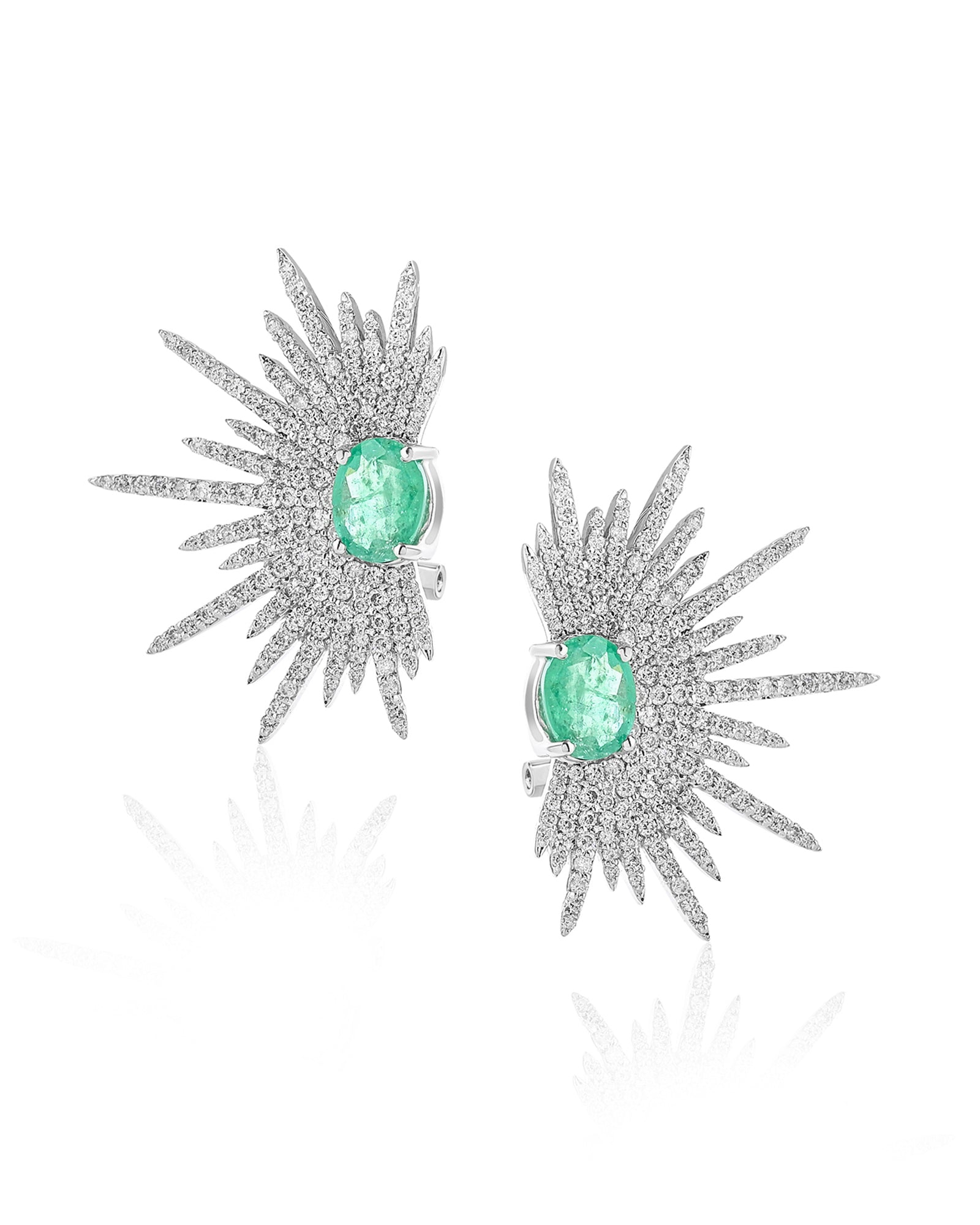 Emerald Spike Studs | AMARIS JEWELS | Fine Jewelry 