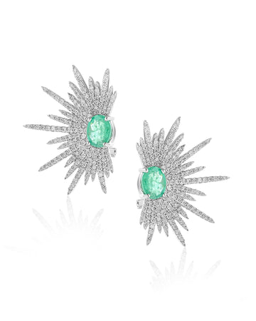 Emerald Spike Studs