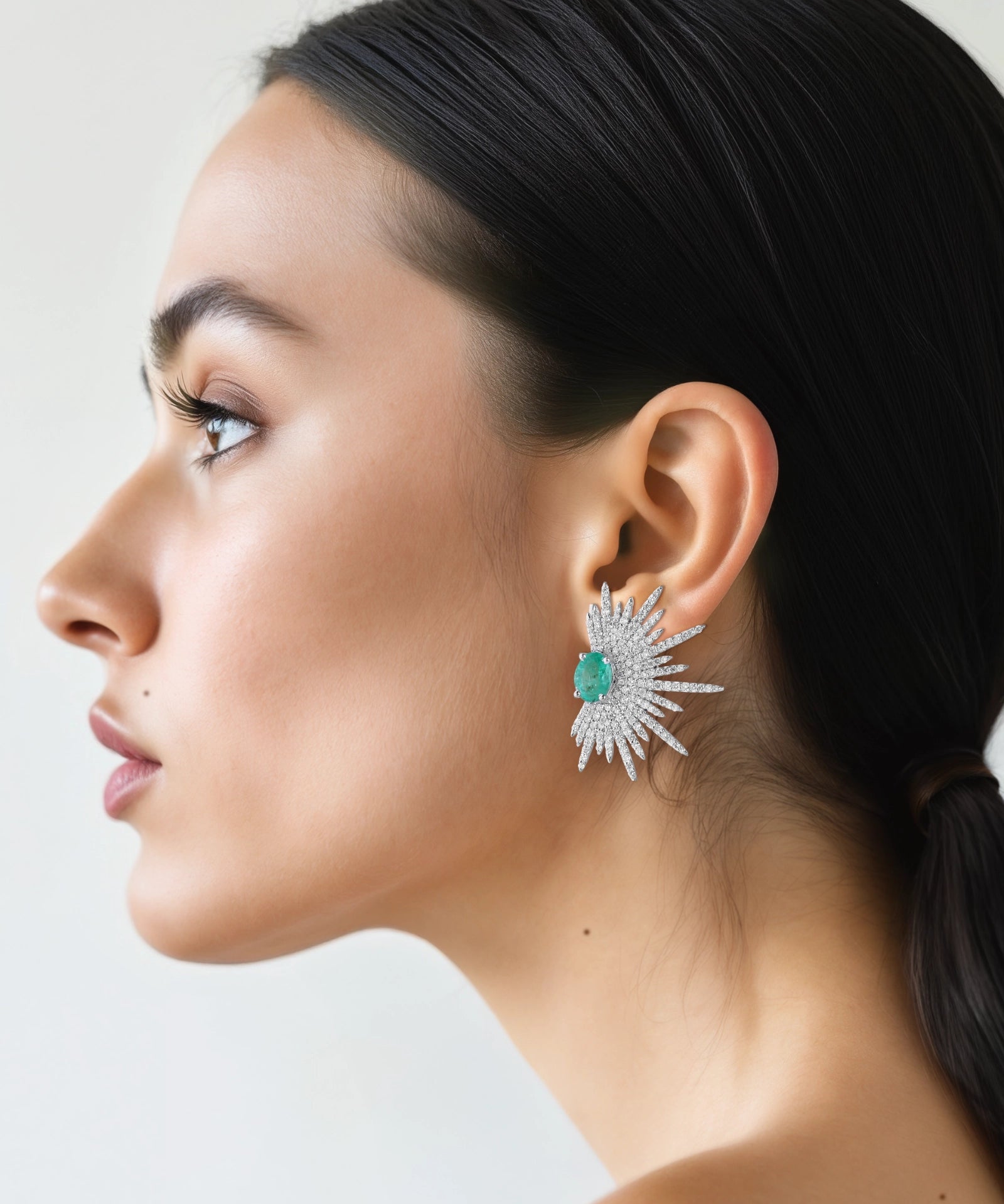 Emerald Spike Studs | AMARIS JEWELS | Fine Jewelry 