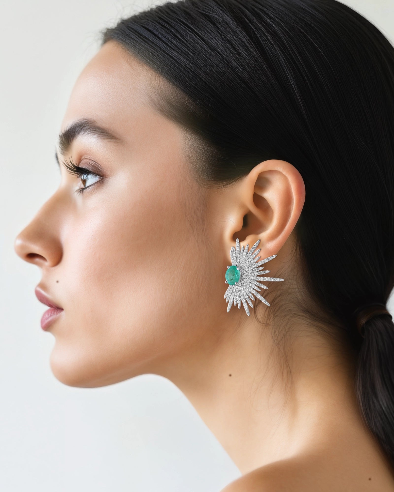 Emerald Spike Studs | AMARIS JEWELS | Fine Jewelry 
