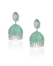 Emerald Swirl Diamond Jhumkas | AMARIS JEWELS | Fine Jewelry 