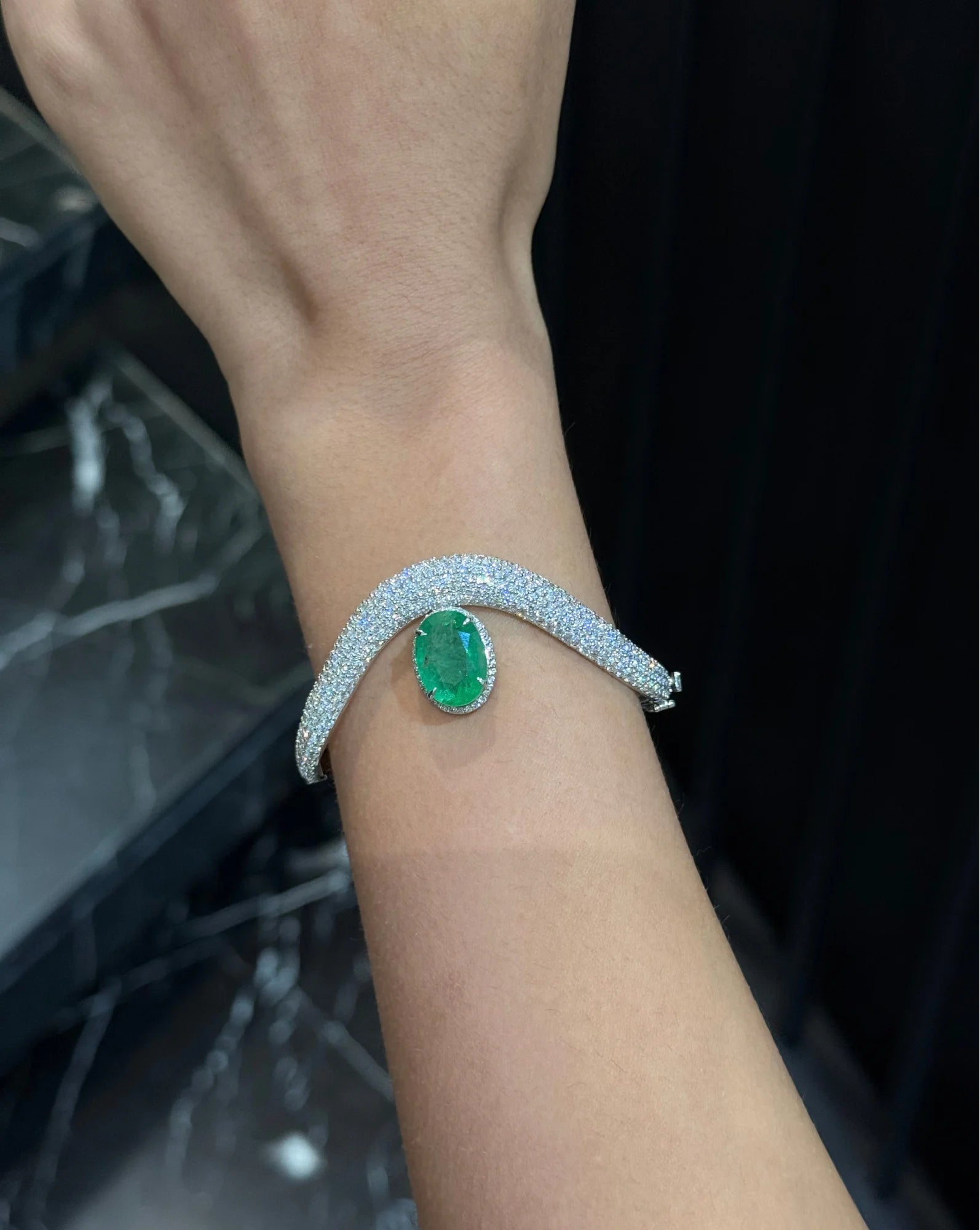 Emerald Chevron Bracelet