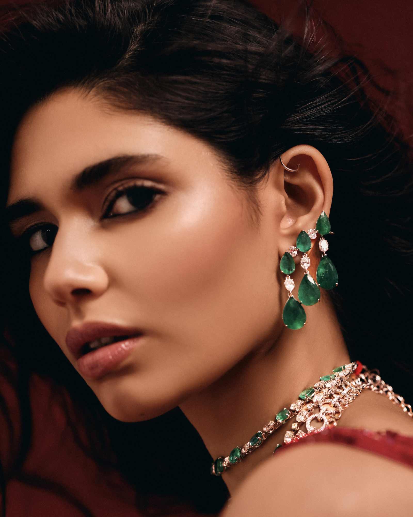 Emerald Drip Earrings