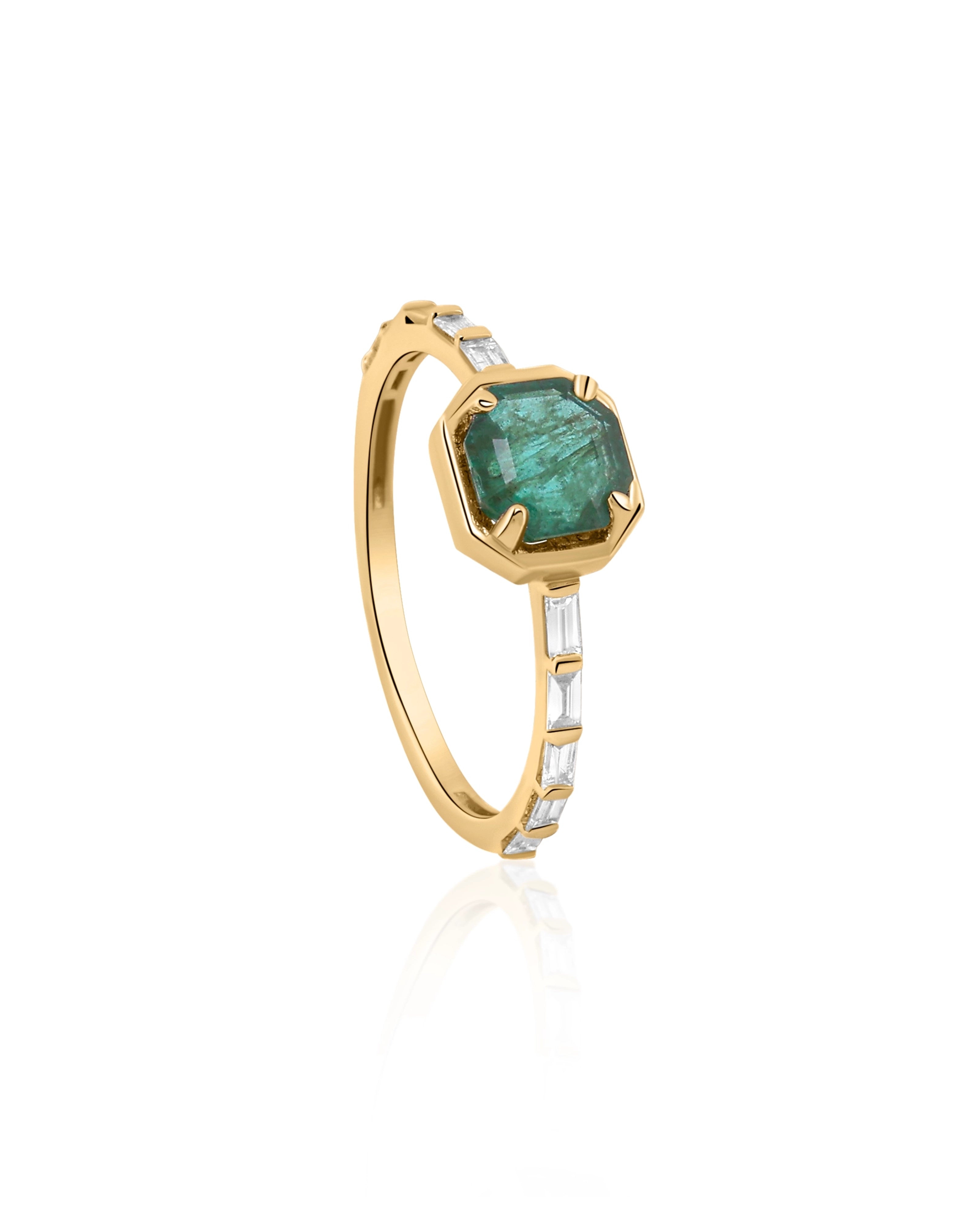 Emerald Gridline Ring