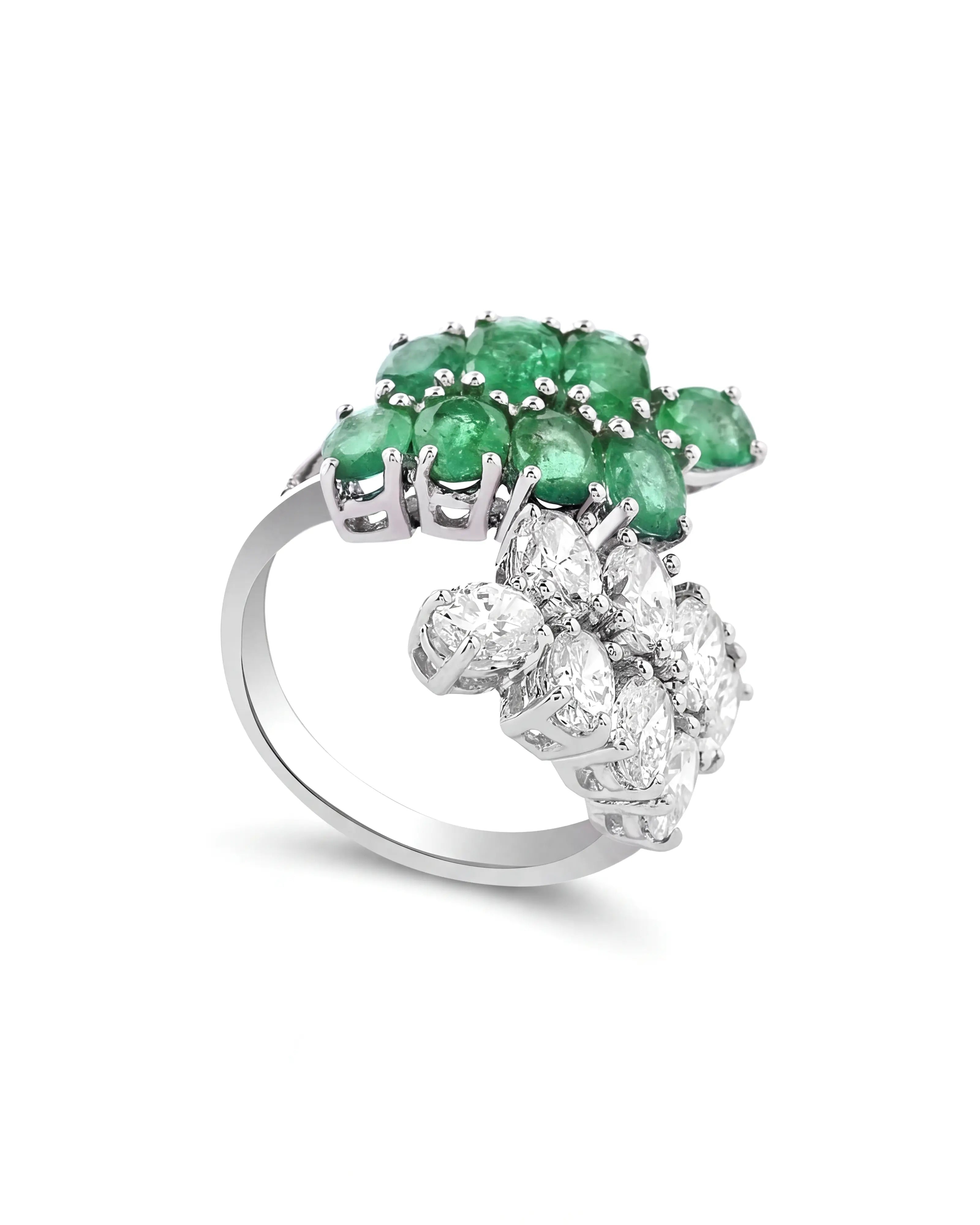 Emerald Blossom Ring
