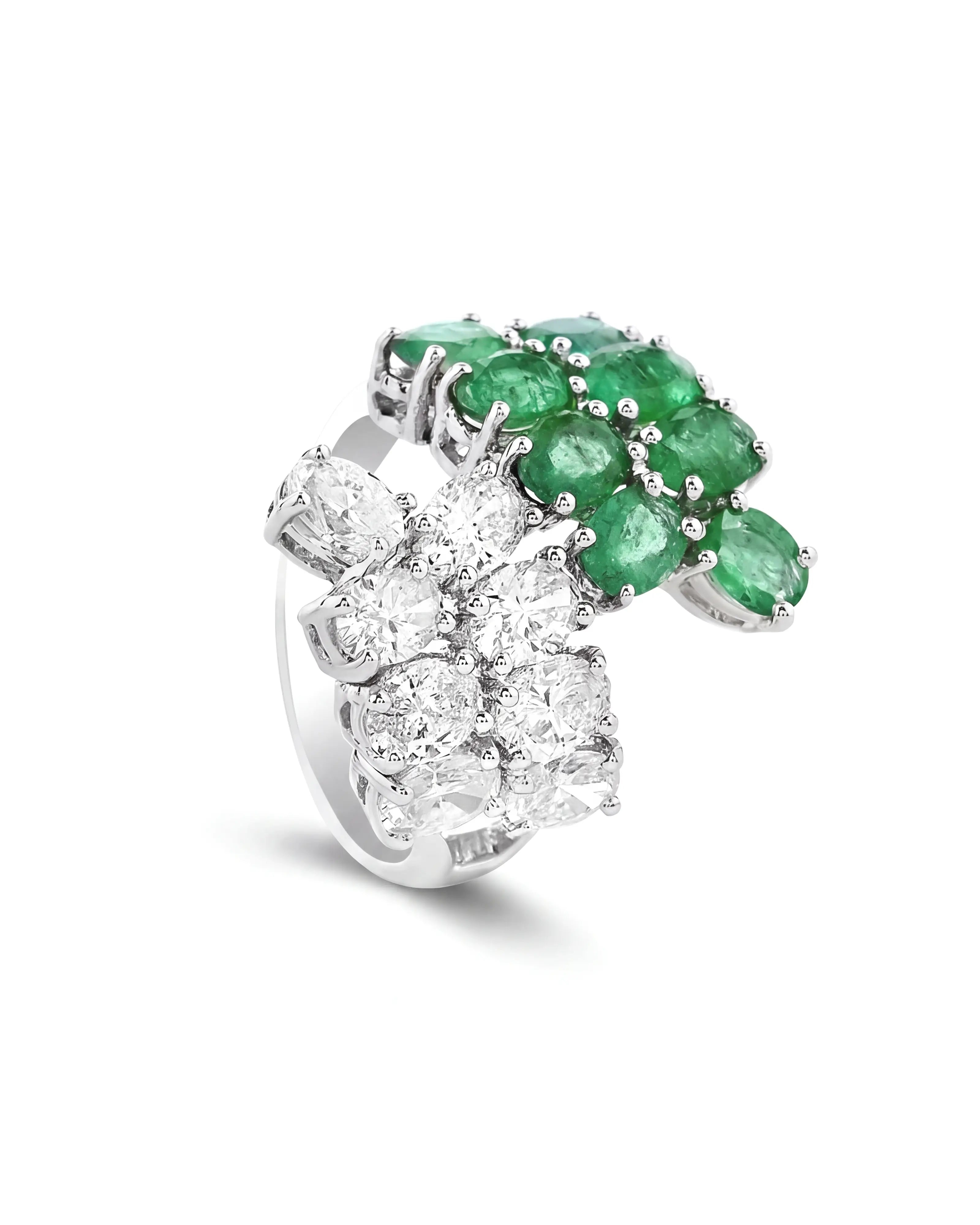 Emerald Blossom Ring
