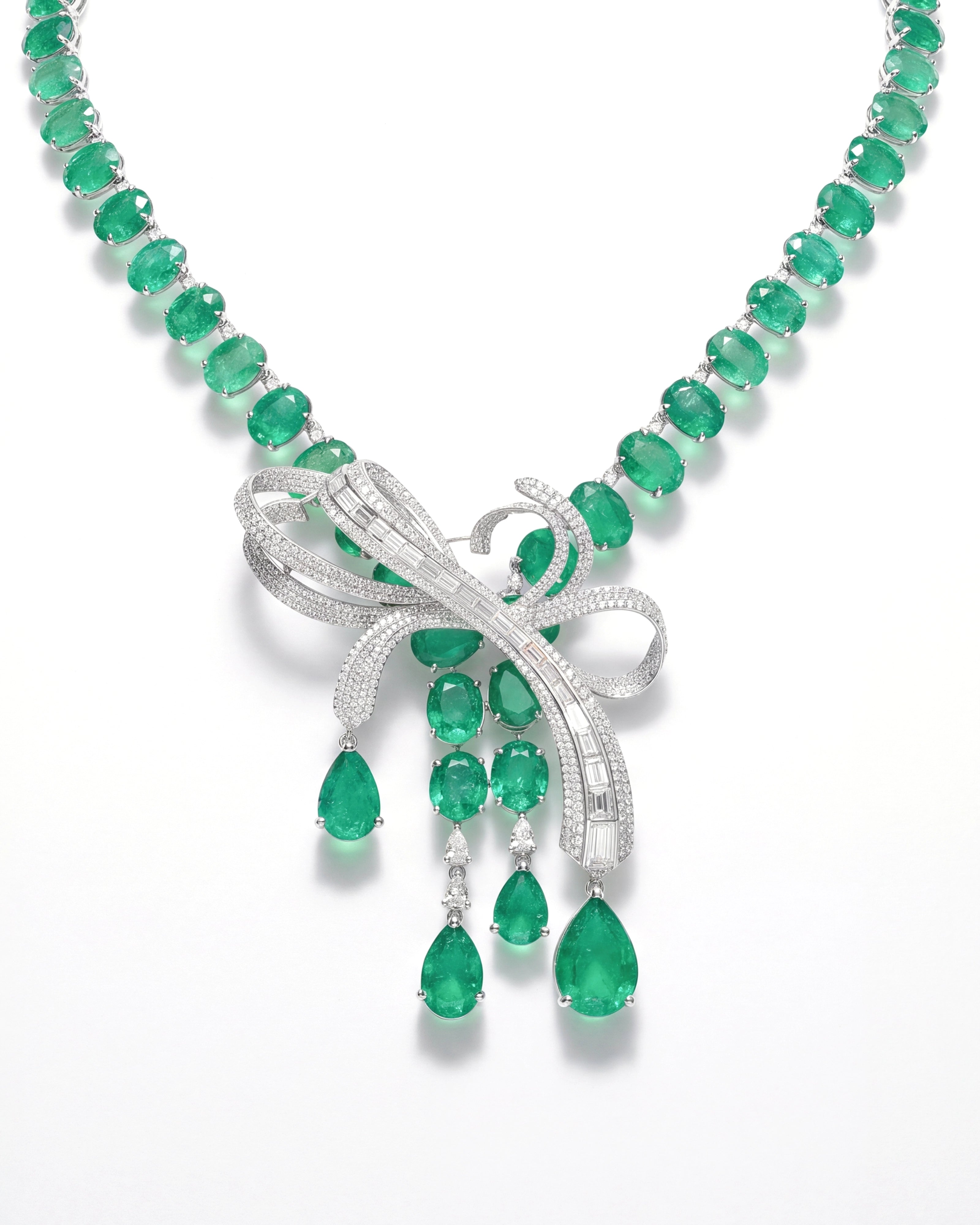 Emerald Bow Necklace