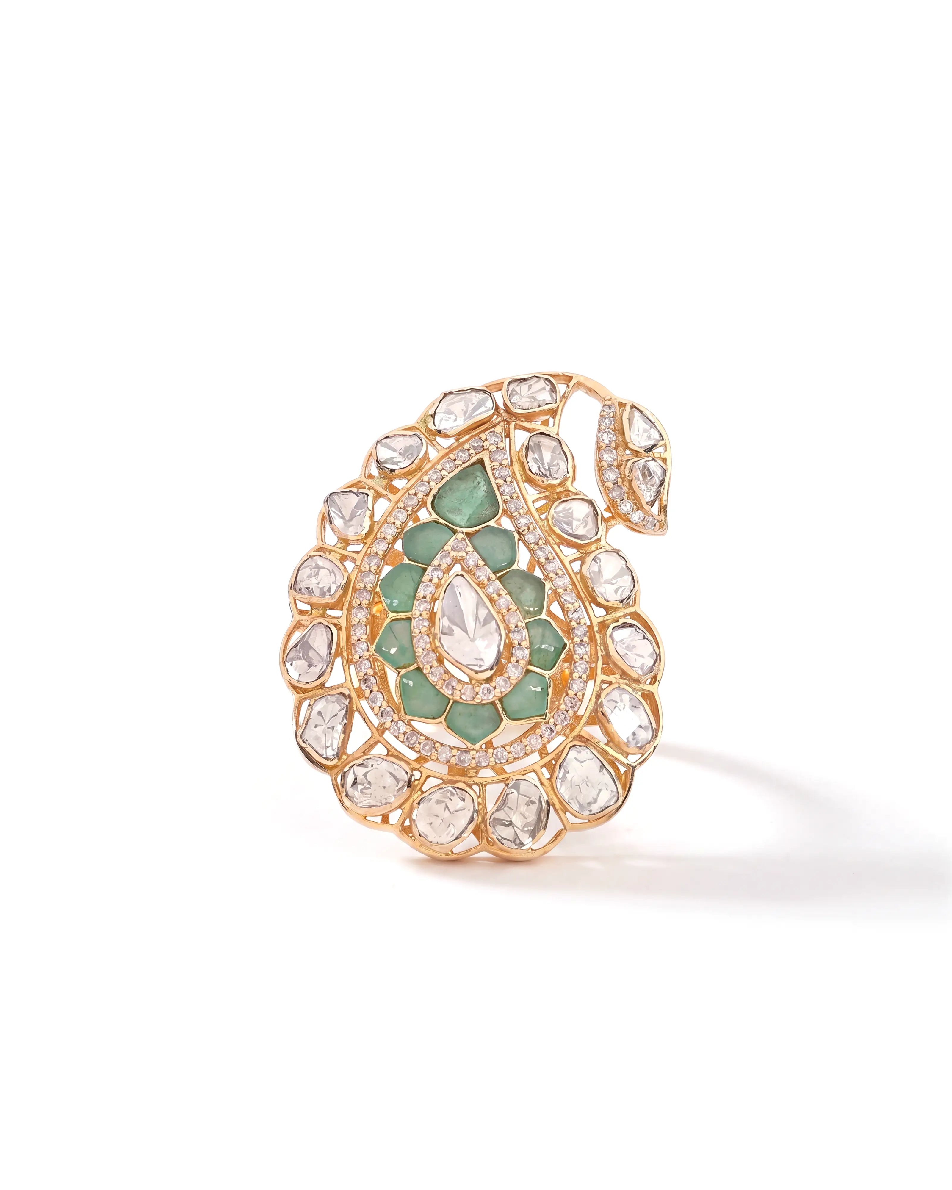 Emerald Paisley Ring