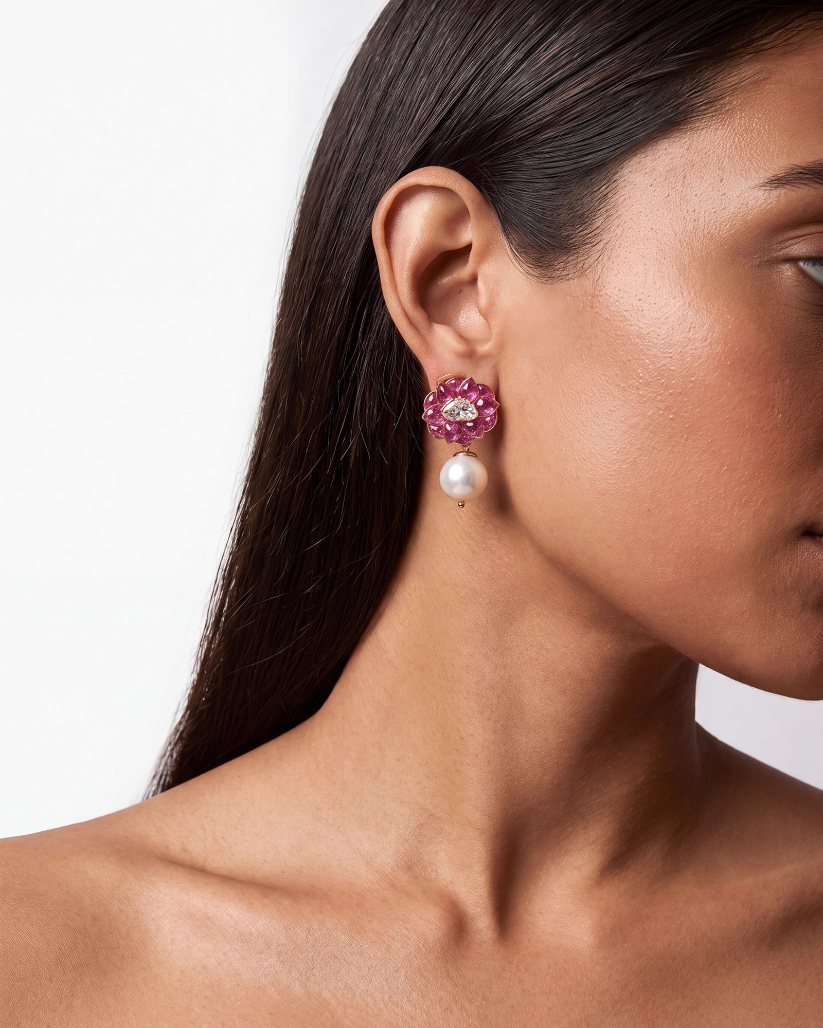 Floret Earrings (ruby) | AMARIS JEWELS | Fine Jewelry