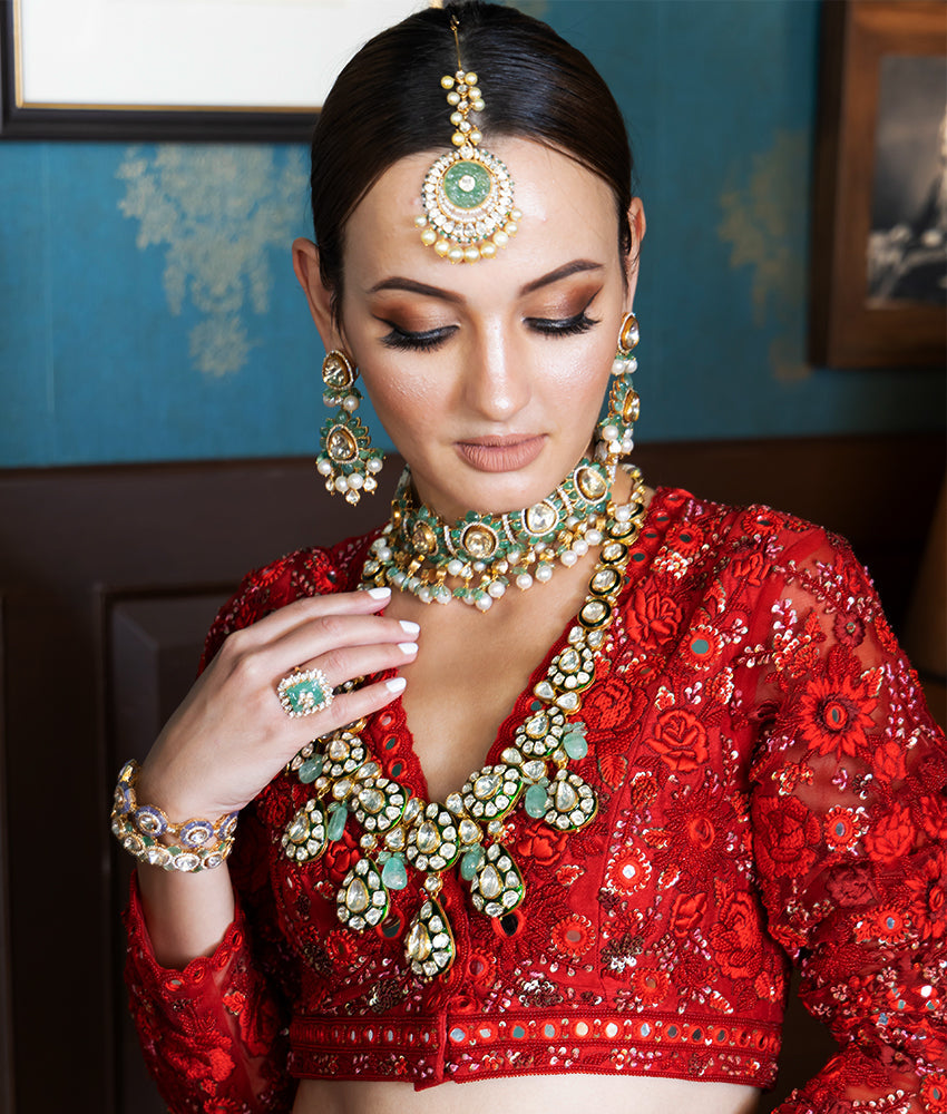 Green Trail Maang Tikka | AMARIS JEWELS | Fine Jewelry 