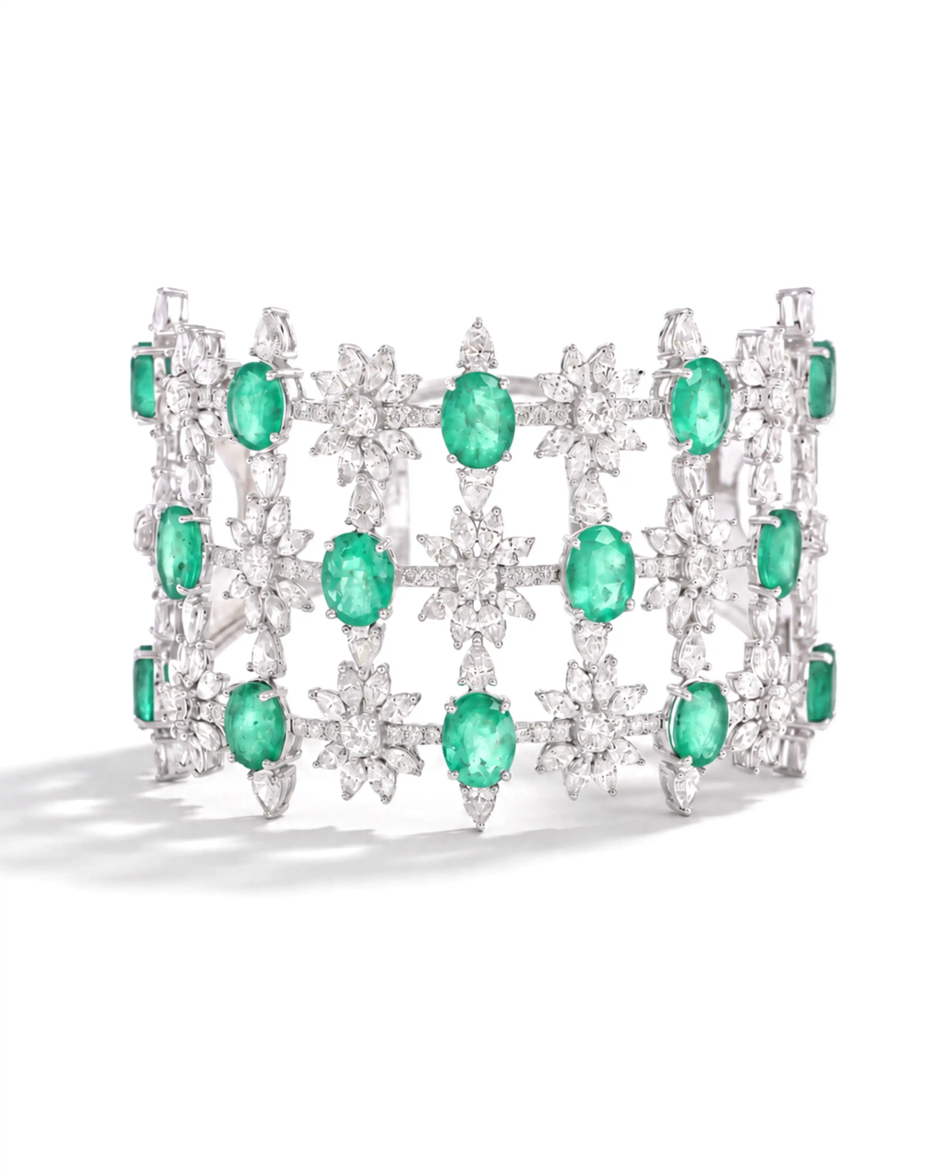 Haute in Emeralds Cuff | AMARIS JEWELS | Fine Jewelry